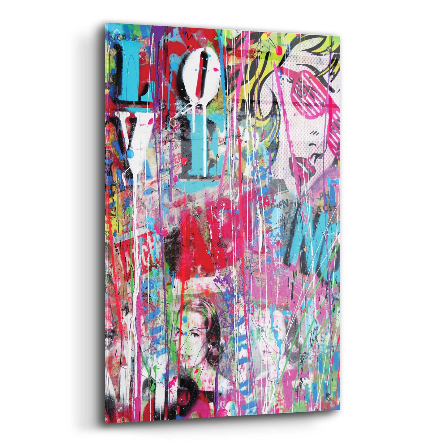 Epic Art 'Pop Love' by David Drioton, Acrylic Glass Wall Art,24x36