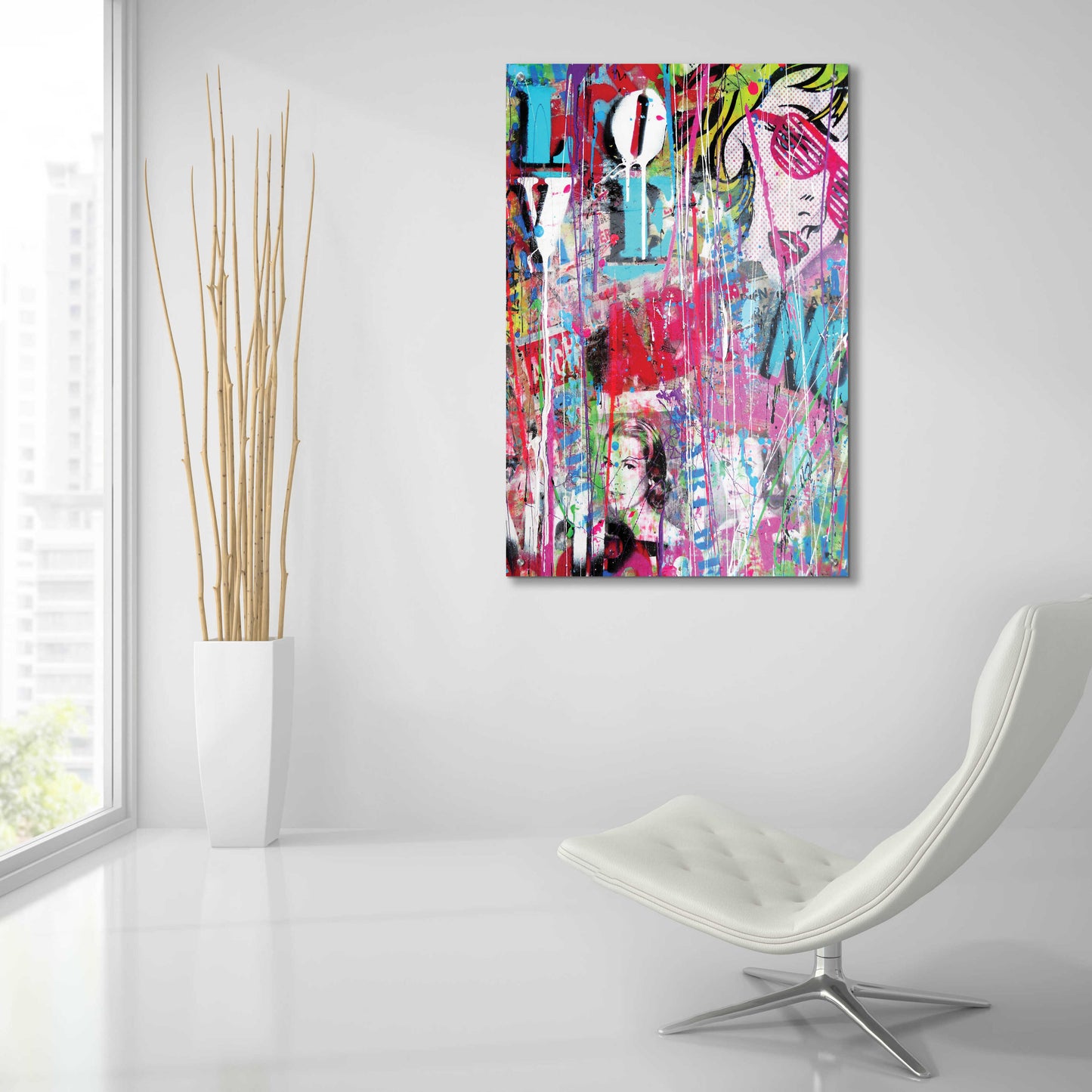 Epic Art 'Pop Love' by David Drioton, Acrylic Glass Wall Art,24x36