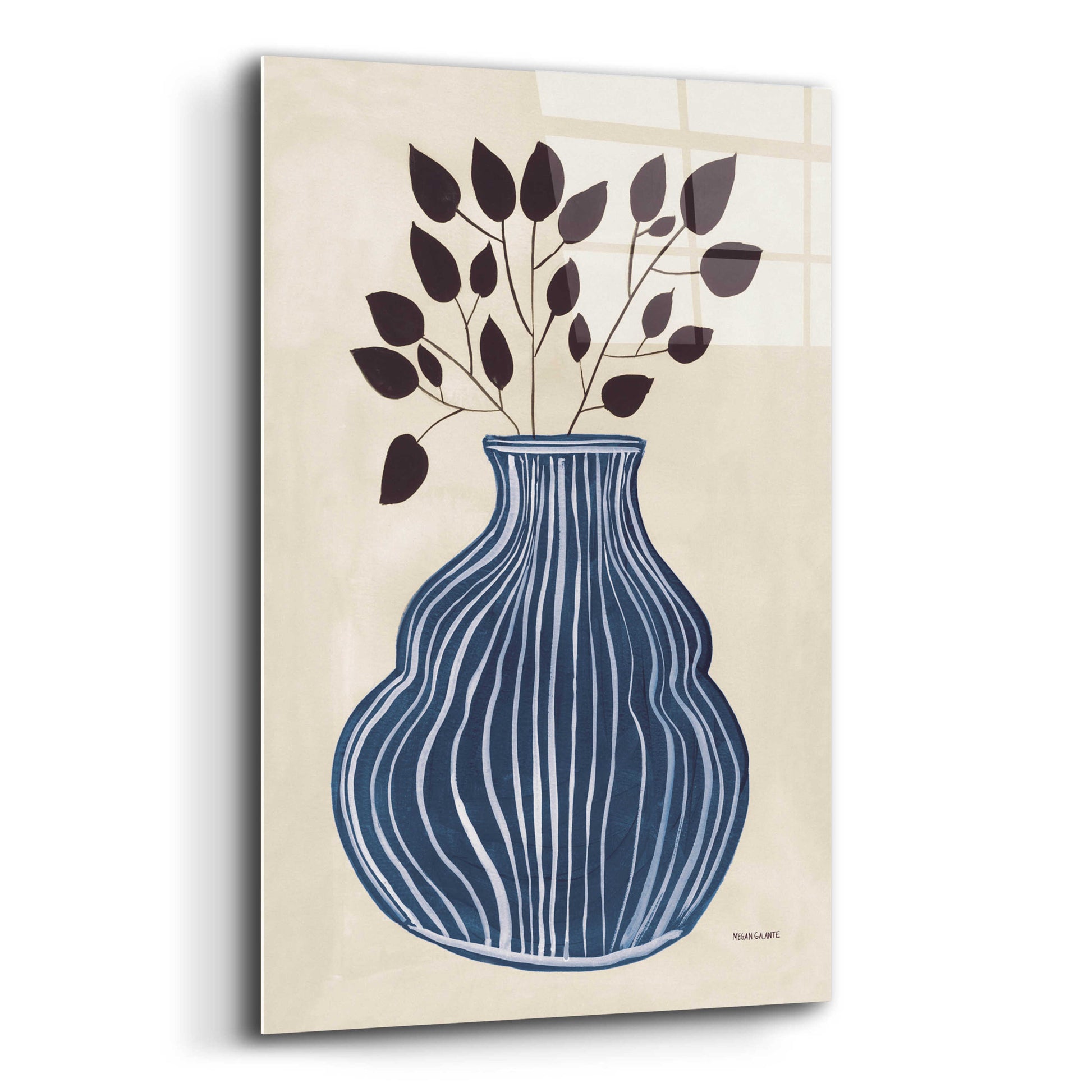 Epic Art 'Lapis Vase' by Megan Galante, Acrylic Glass Wall Art,12x16