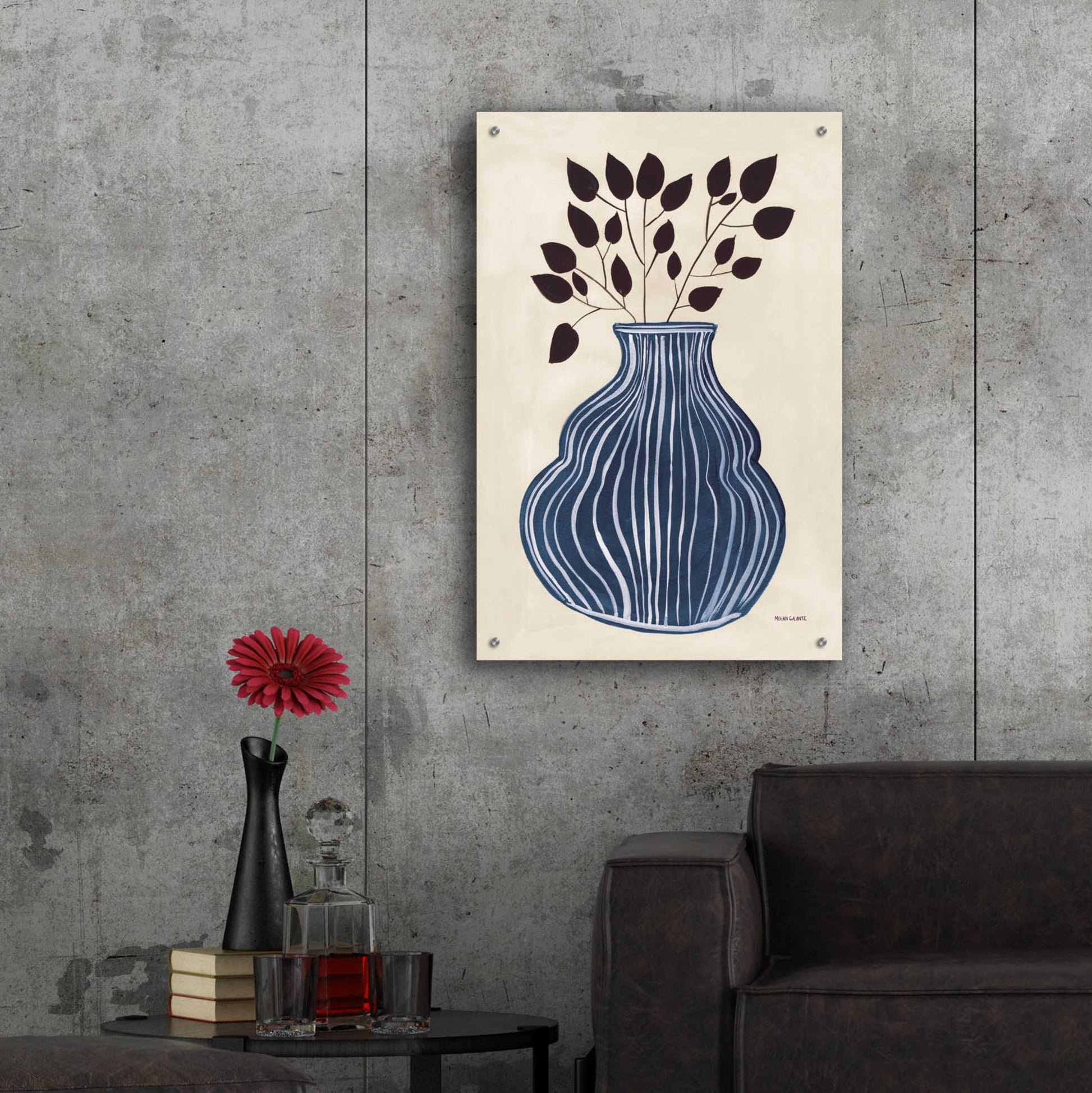 Epic Art 'Lapis Vase' by Megan Galante, Acrylic Glass Wall Art,24x36