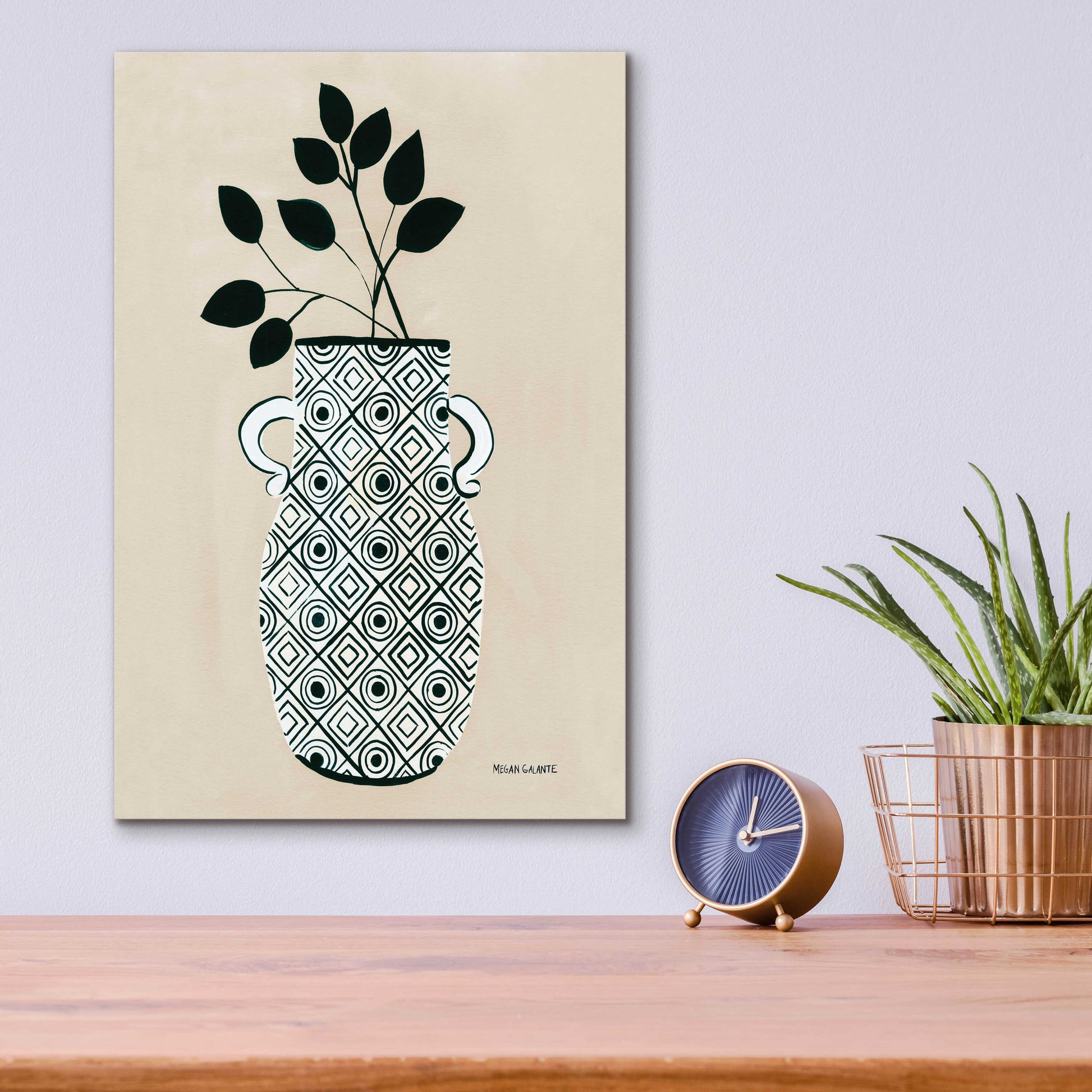 Epic Art 'Luna Vase' by Megan Galante, Acrylic Glass Wall Art,12x16