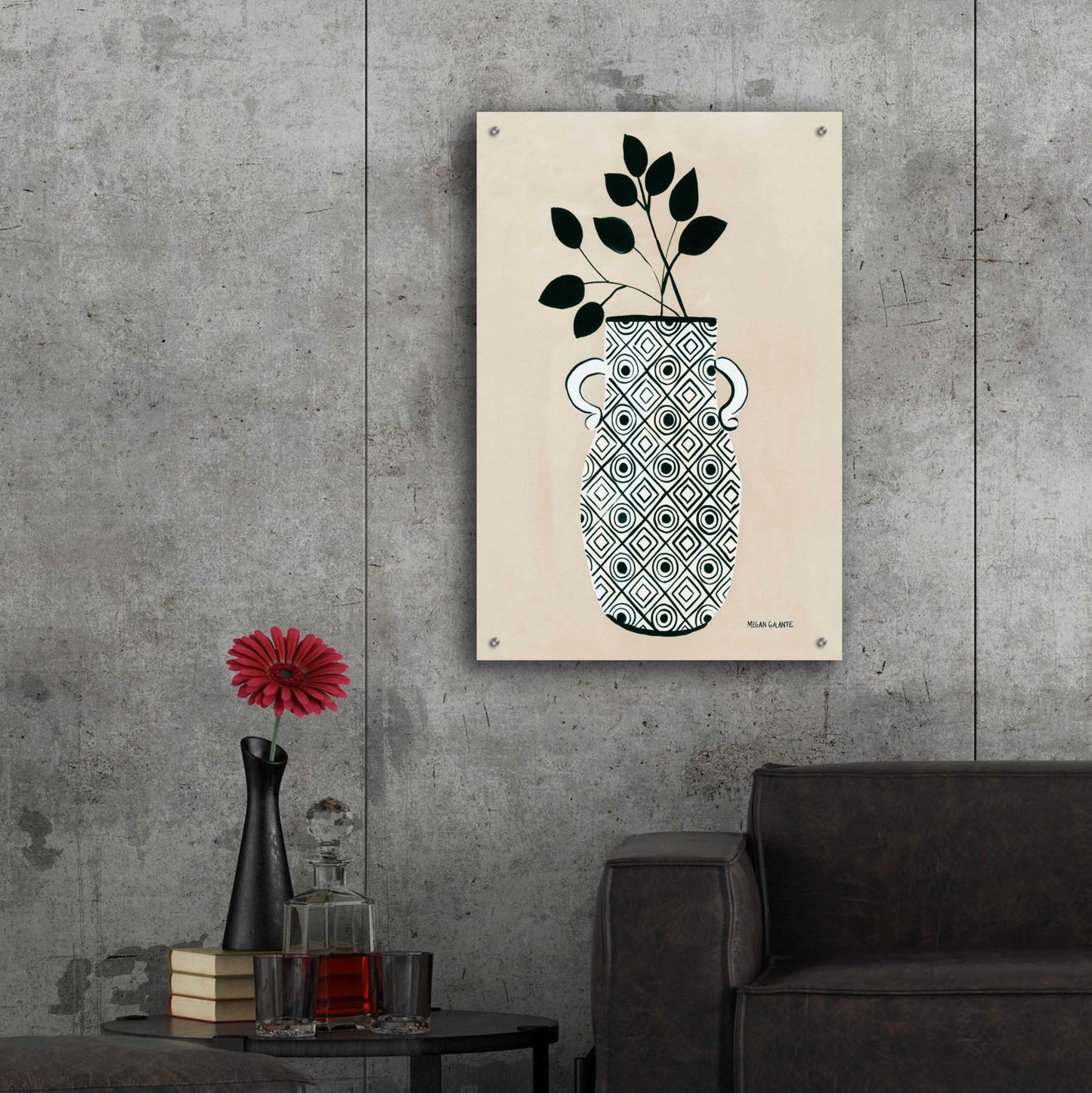 Epic Art 'Luna Vase' by Megan Galante, Acrylic Glass Wall Art,24x36