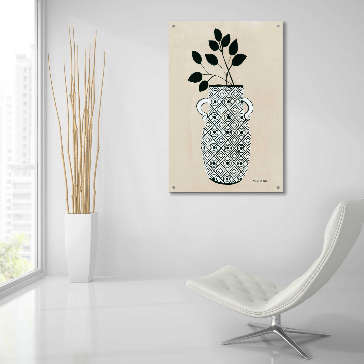 Epic Art 'Luna Vase' by Megan Galante, Acrylic Glass Wall Art,24x36