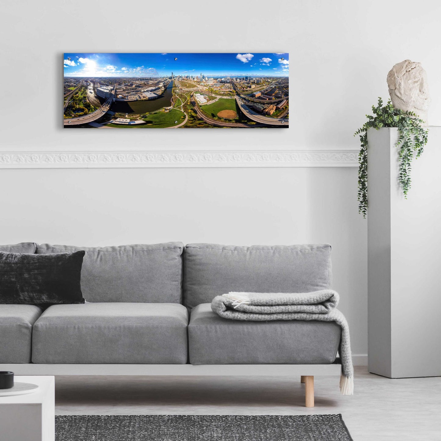 Epic Art 'Chicago Views' by Epic Portfolio, Acrylic Glass Wall Art,48x16