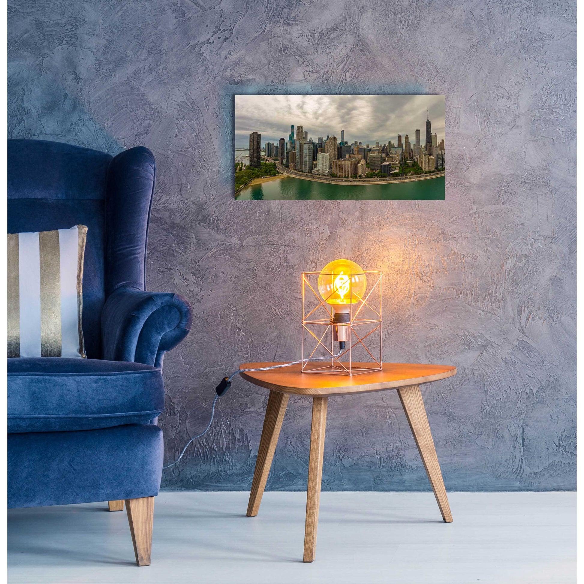 Epic Art 'Cloudy Chicago 2' by Epic Portfolio, Acrylic Glass Wall Art,24x12