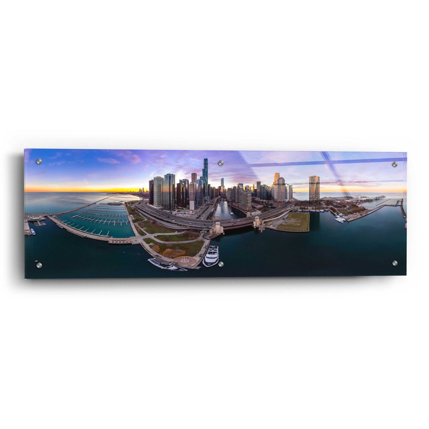 Epic Art 'Colorful Fall in Chicago' by Epic Portfolio, Acrylic Glass Wall Art,36x12