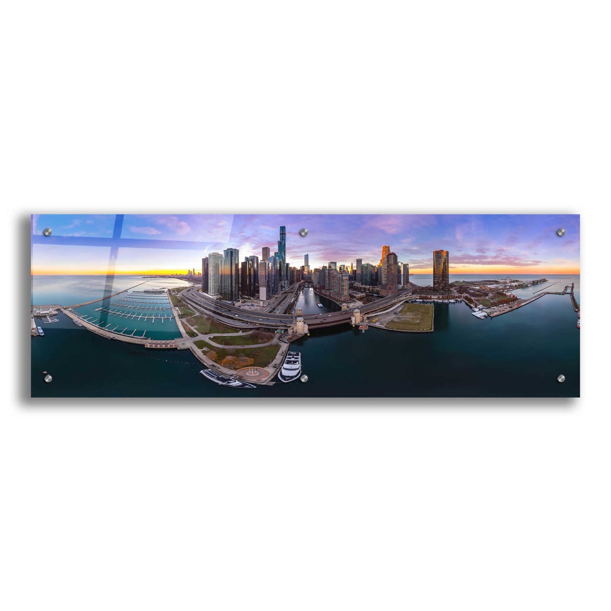 Epic Art 'Colorful Fall in Chicago' by Epic Portfolio, Acrylic Glass Wall Art,36x12