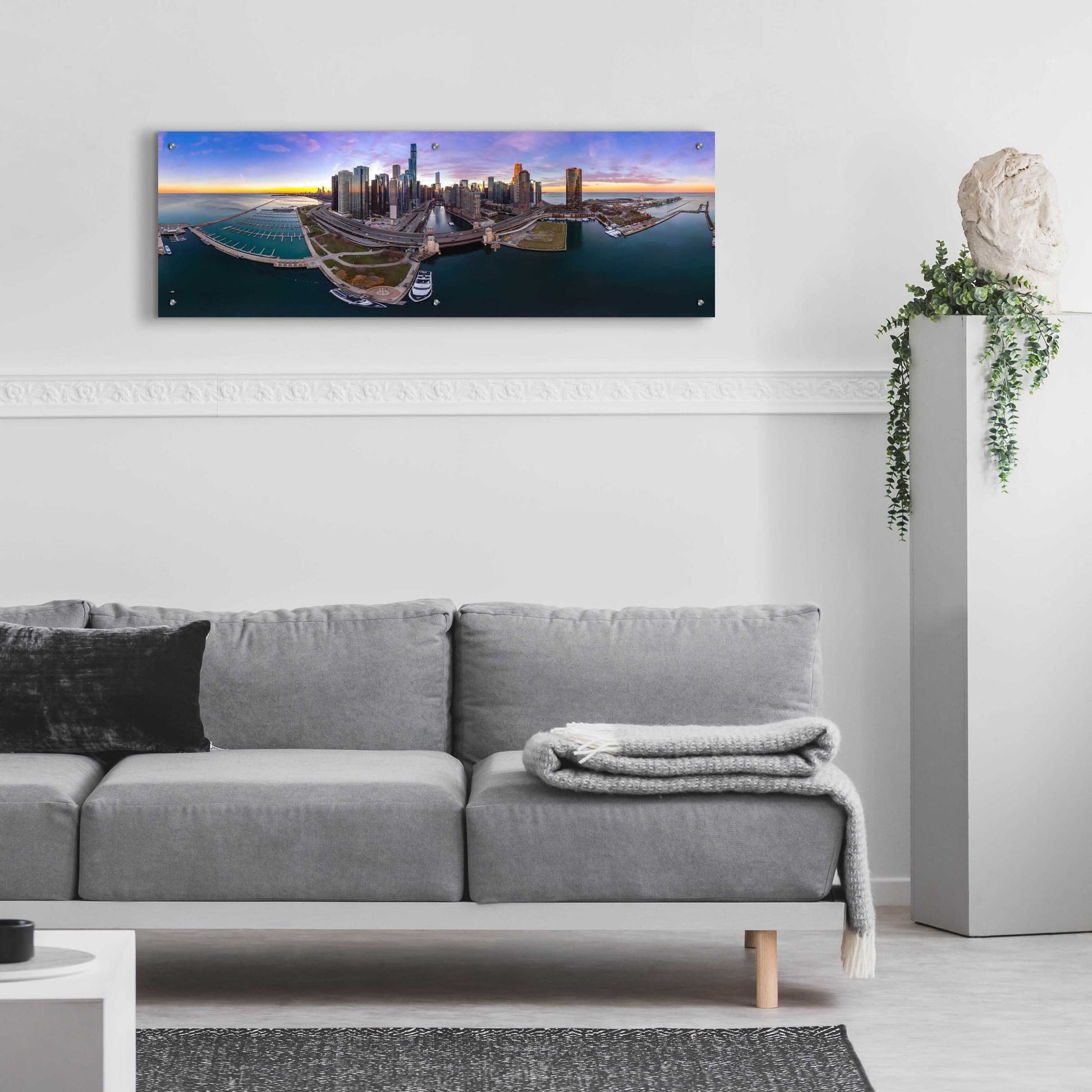 Epic Art 'Colorful Fall in Chicago' by Epic Portfolio, Acrylic Glass Wall Art,48x16