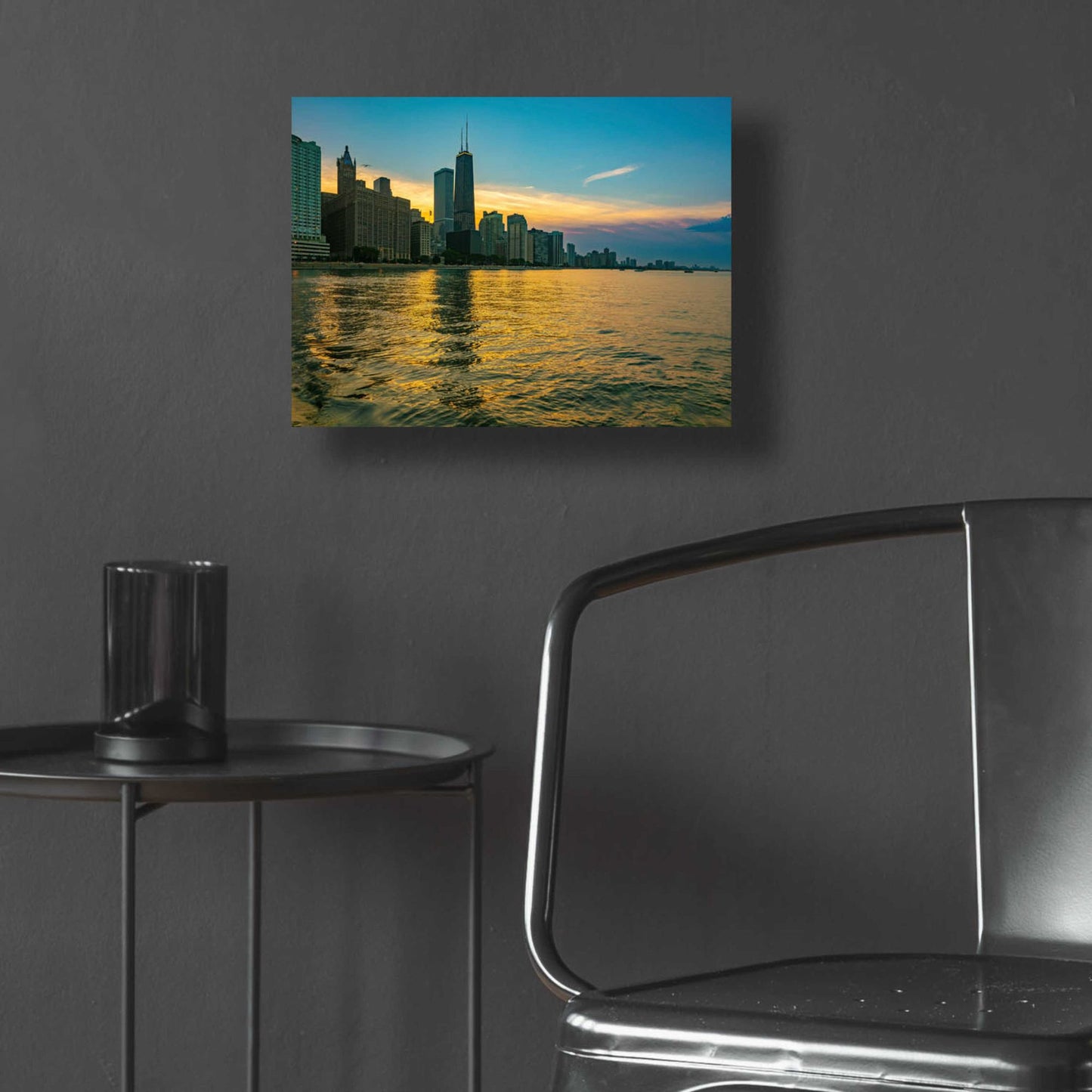 Epic Art 'AMazign Sunset in Chicago' by Epic Portfolio, Acrylic Glass Wall Art,16x12