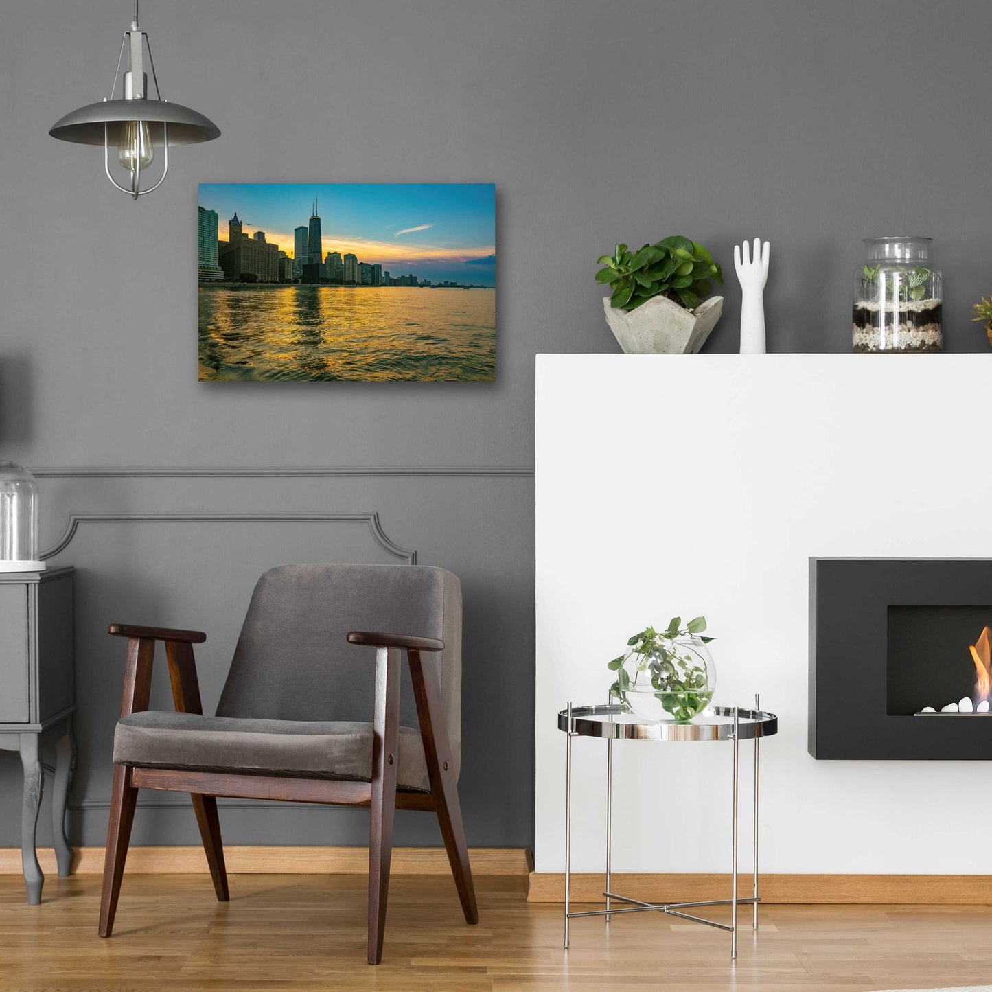 Epic Art 'AMazign Sunset in Chicago' by Epic Portfolio, Acrylic Glass Wall Art,24x16