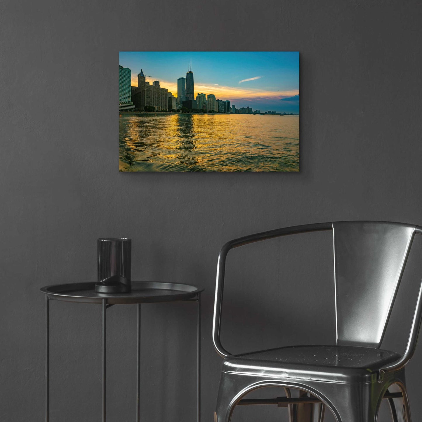 Epic Art 'AMazign Sunset in Chicago' by Epic Portfolio, Acrylic Glass Wall Art,24x16