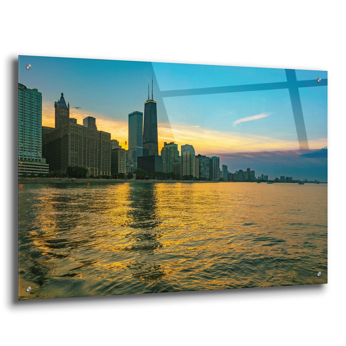 Epic Art 'AMazign Sunset in Chicago' by Epic Portfolio, Acrylic Glass Wall Art,36x24