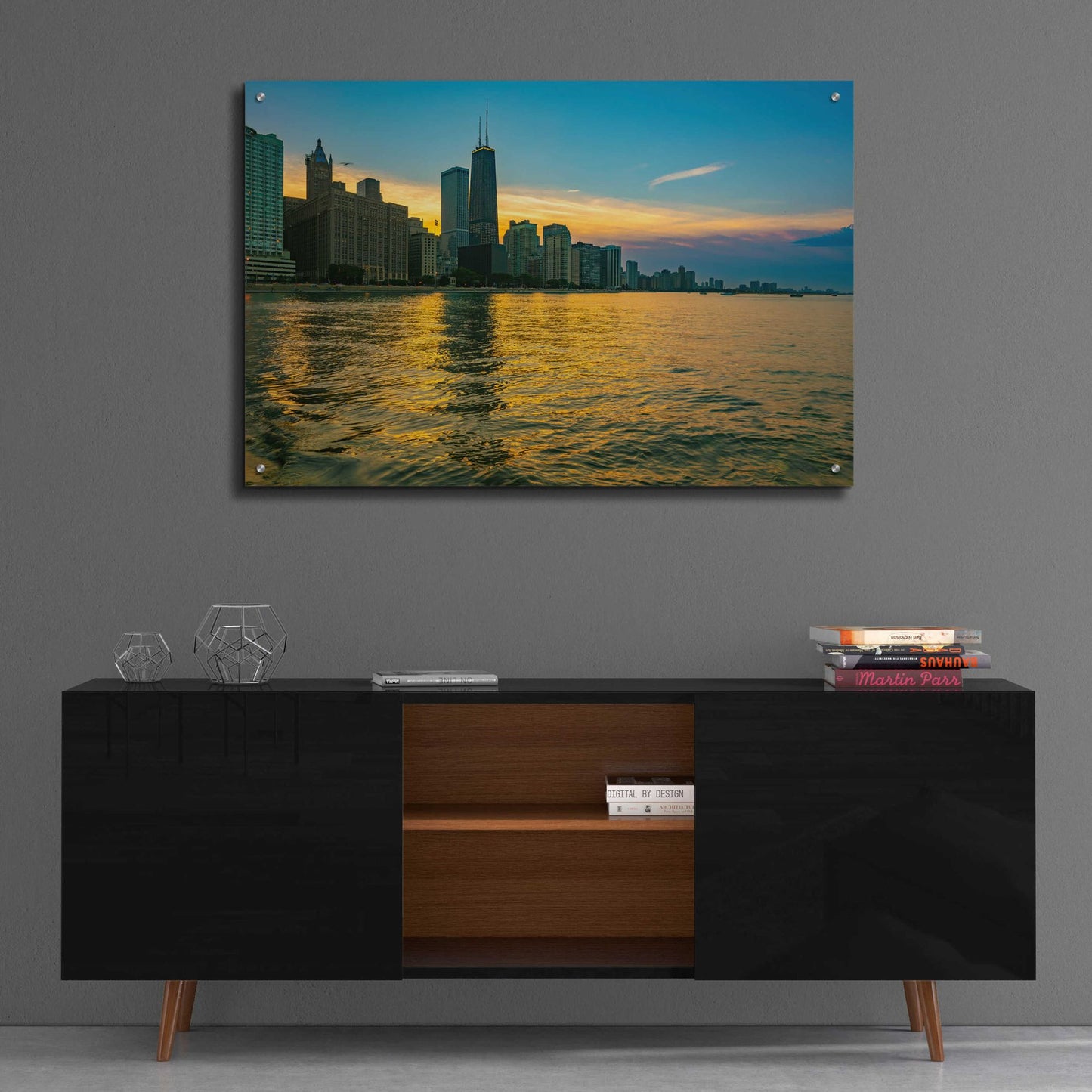 Epic Art 'AMazign Sunset in Chicago' by Epic Portfolio, Acrylic Glass Wall Art,36x24