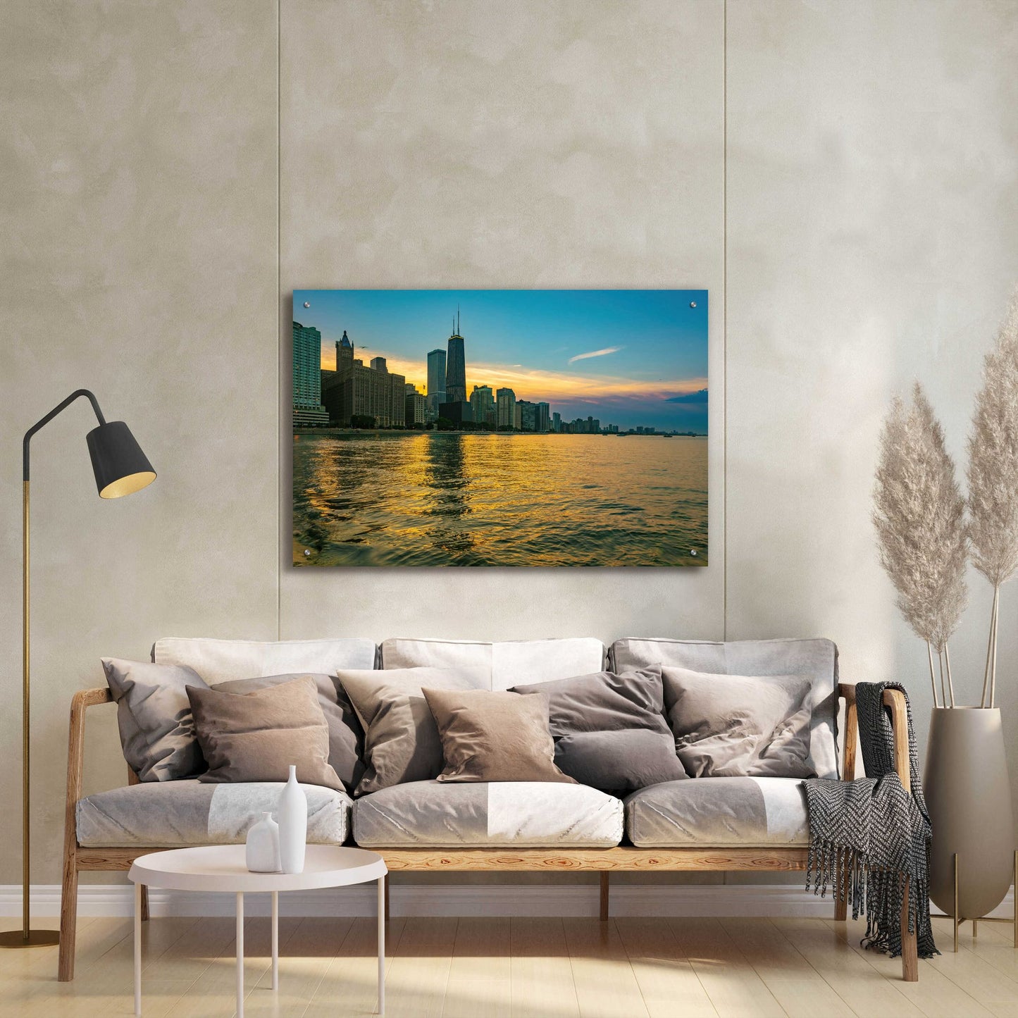 Epic Art 'AMazign Sunset in Chicago' by Epic Portfolio, Acrylic Glass Wall Art,36x24