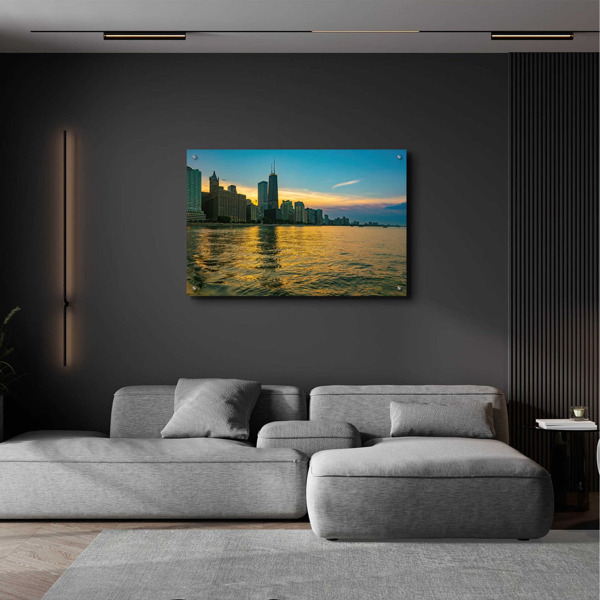 Epic Art 'AMazign Sunset in Chicago' by Epic Portfolio, Acrylic Glass Wall Art,36x24