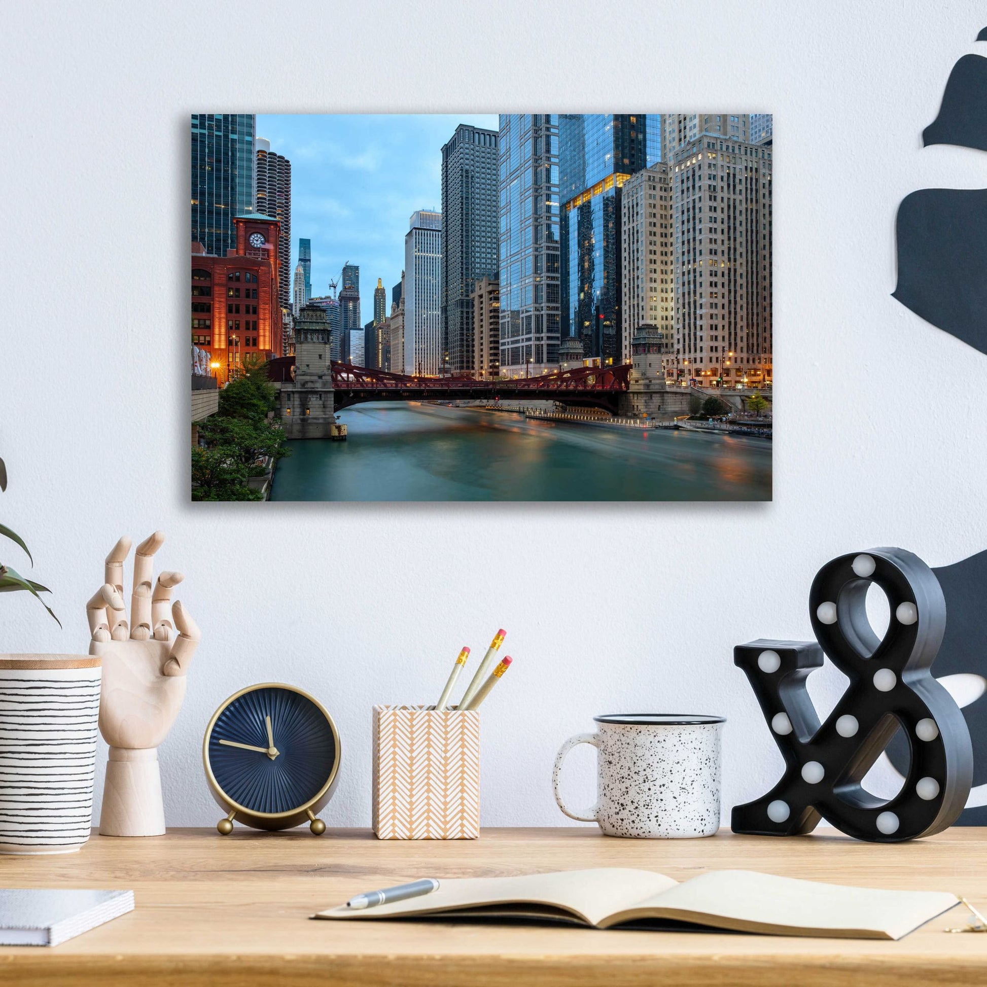 Epic Art 'Chicago River' by Epic Portfolio, Acrylic Glass Wall Art,16x12