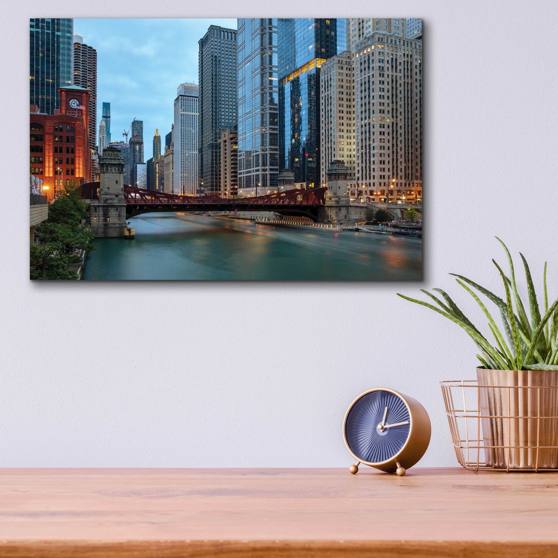 Epic Art 'Chicago River' by Epic Portfolio, Acrylic Glass Wall Art,16x12