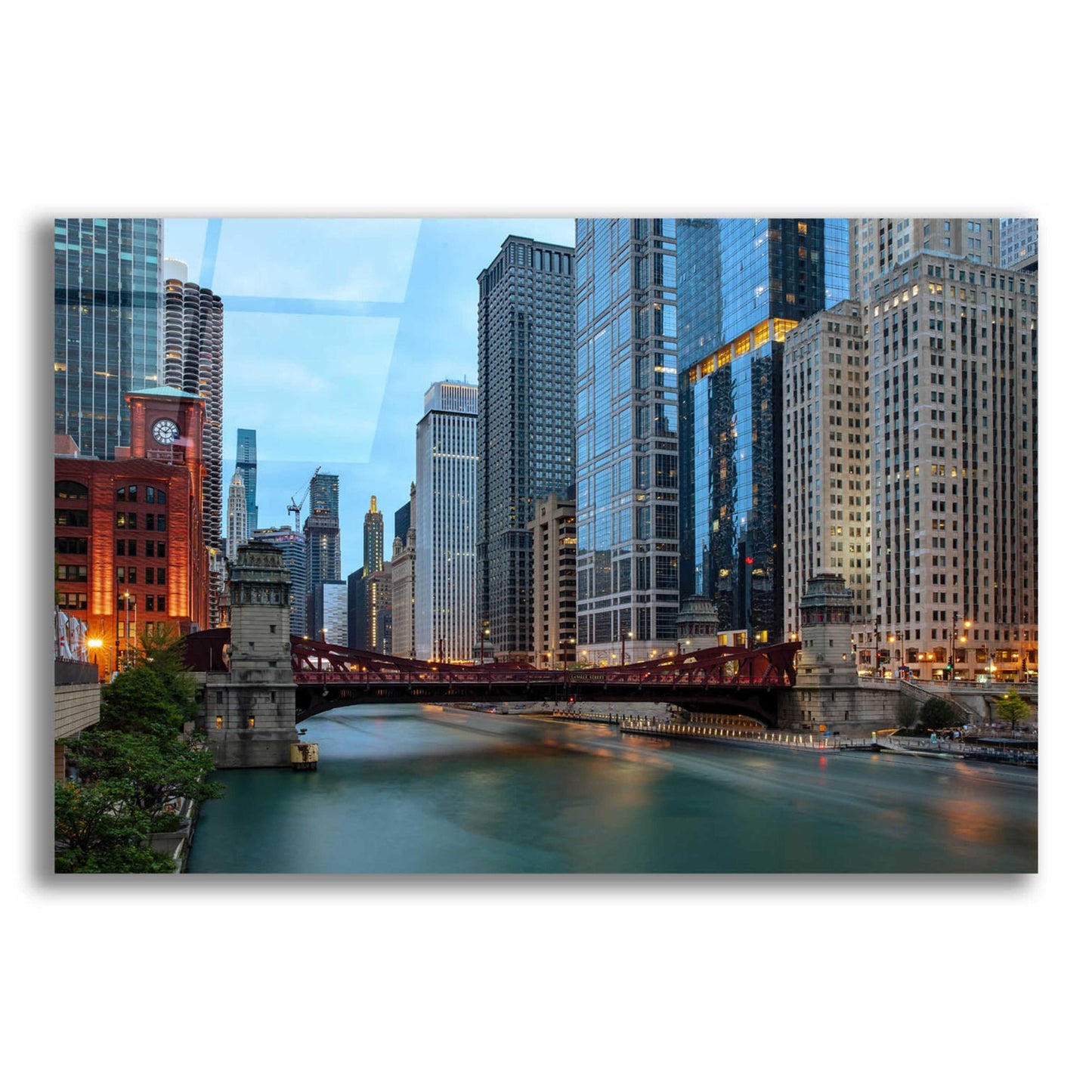 Epic Art 'Chicago River' by Epic Portfolio, Acrylic Glass Wall Art,16x12