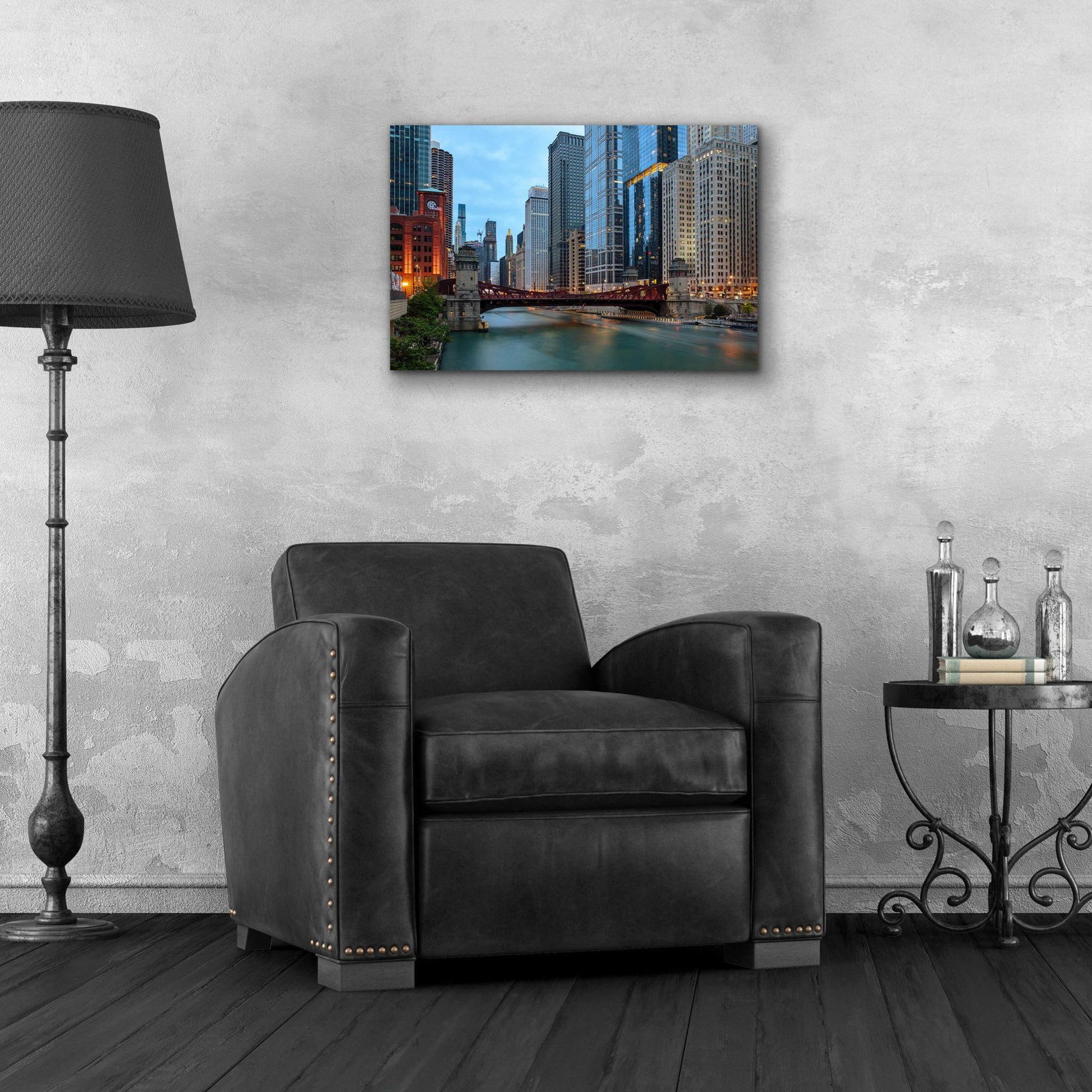 Epic Art 'Chicago River' by Epic Portfolio, Acrylic Glass Wall Art,24x16