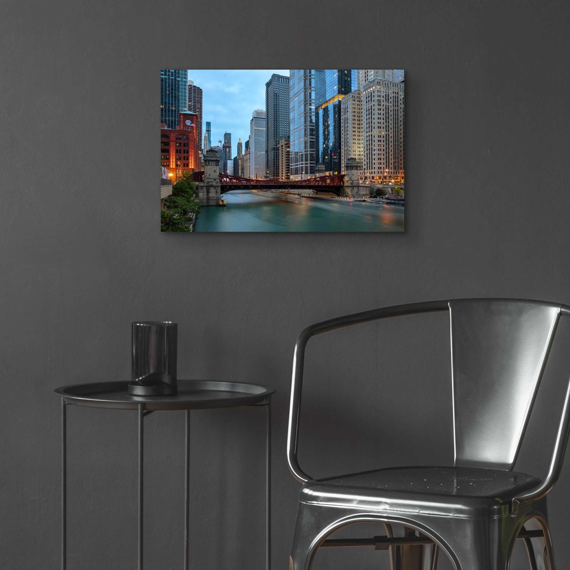 Epic Art 'Chicago River' by Epic Portfolio, Acrylic Glass Wall Art,24x16