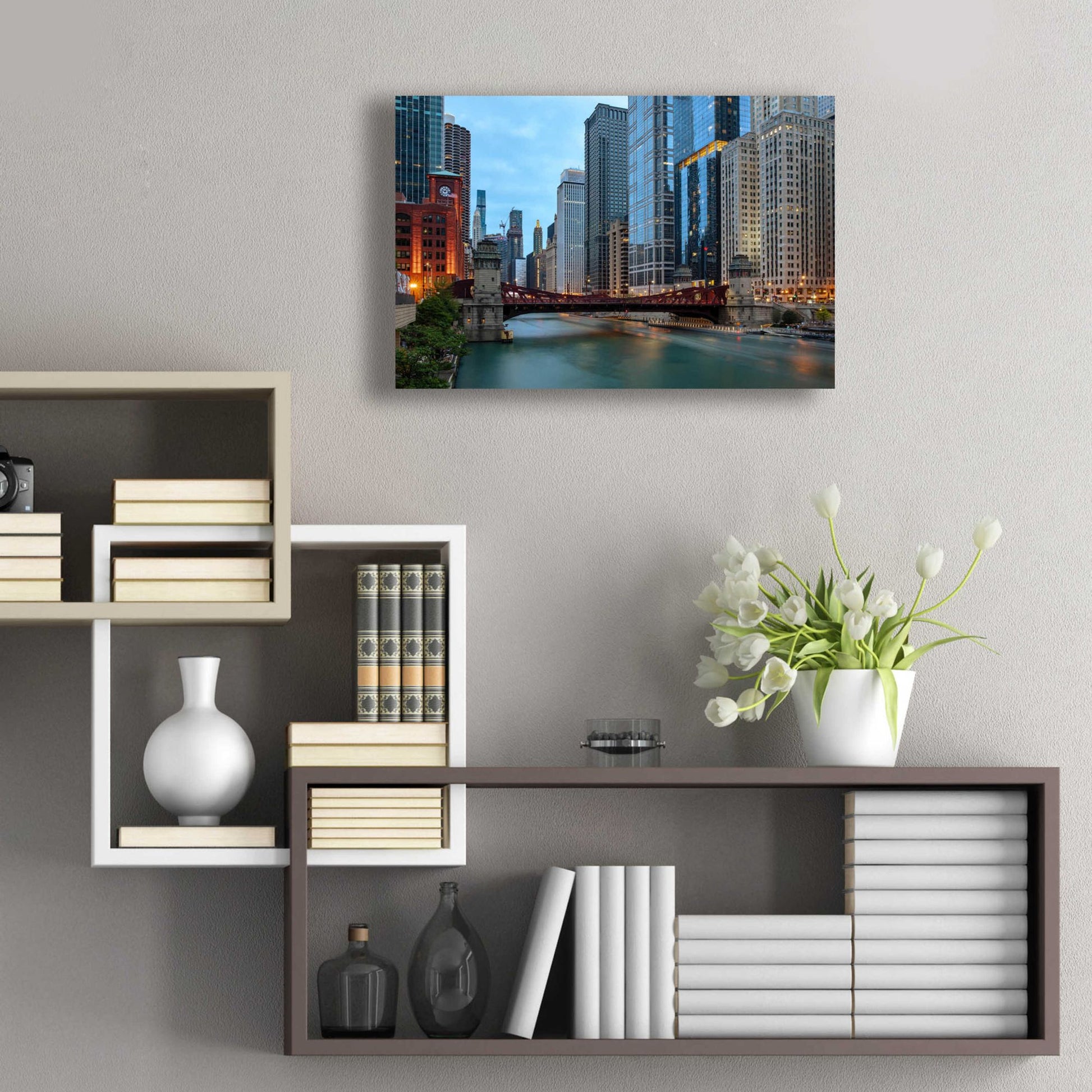 Epic Art 'Chicago River' by Epic Portfolio, Acrylic Glass Wall Art,24x16