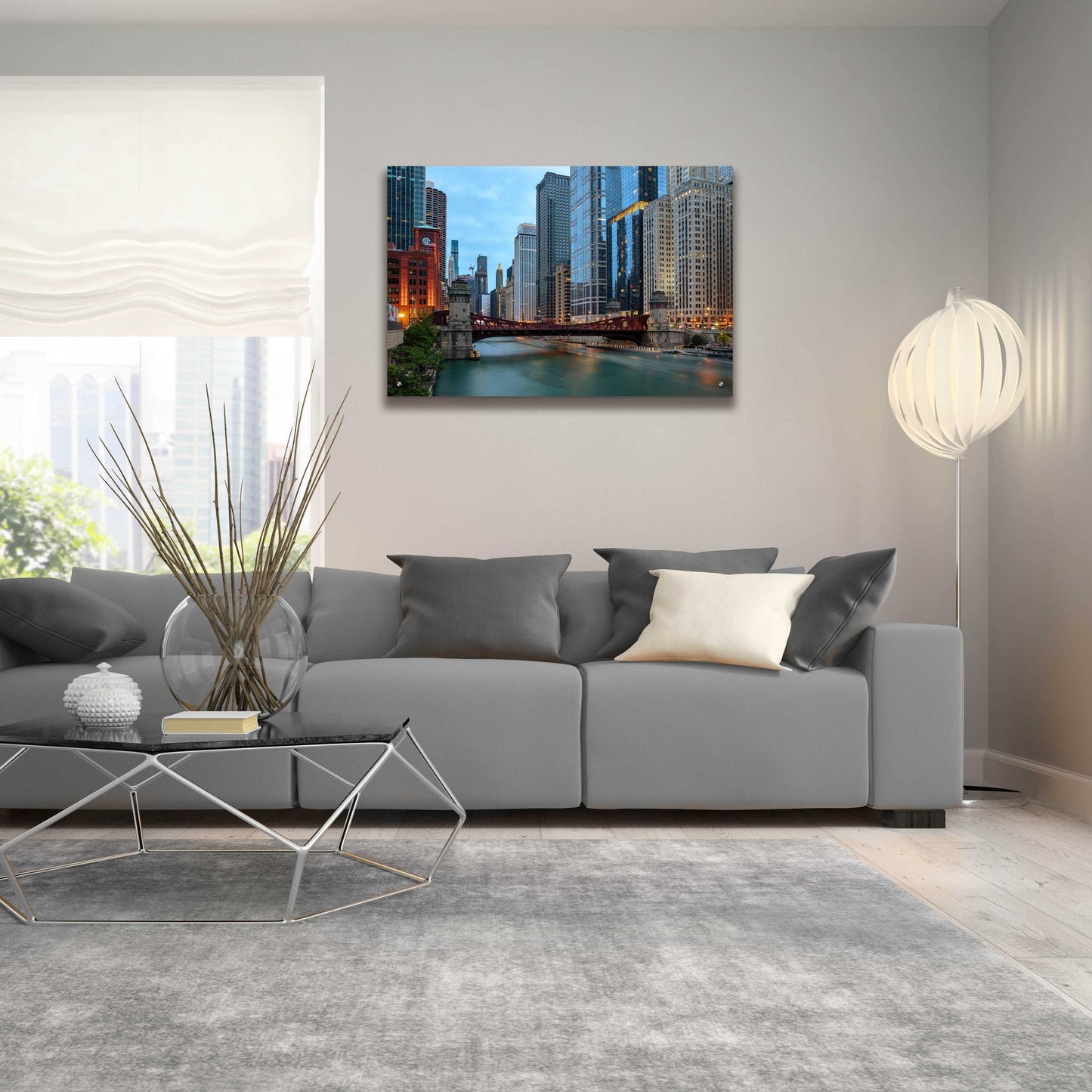 Epic Art 'Chicago River' by Epic Portfolio, Acrylic Glass Wall Art,36x24