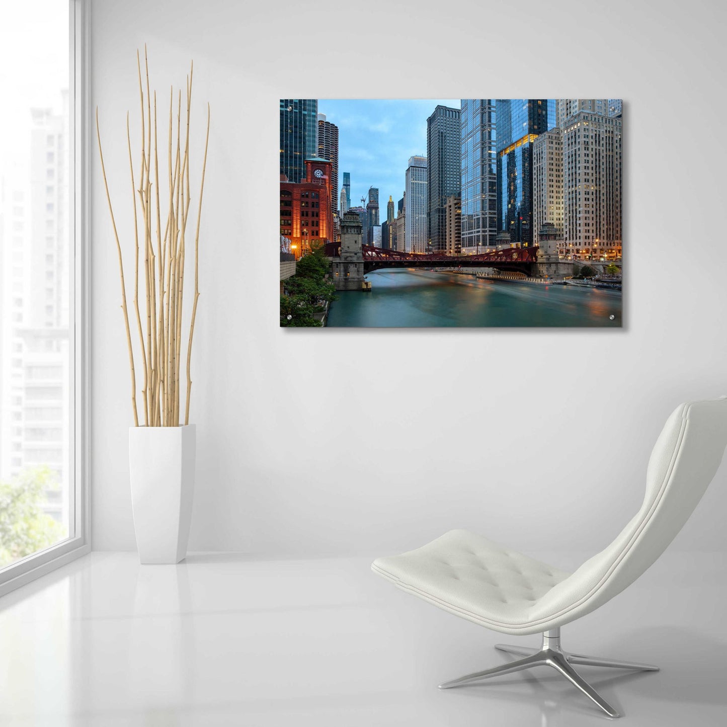 Epic Art 'Chicago River' by Epic Portfolio, Acrylic Glass Wall Art,36x24