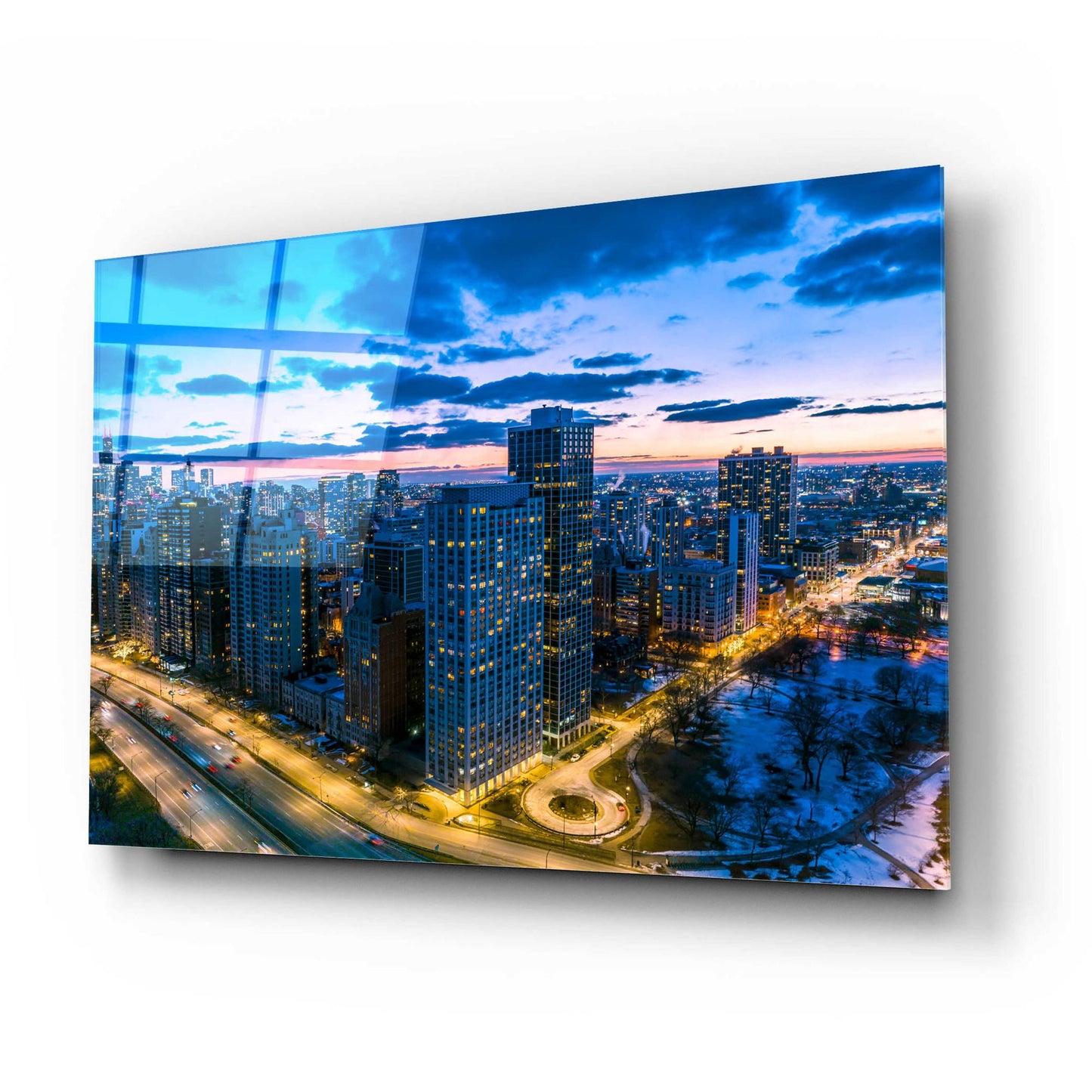 Epic Art 'Amazing Chicago Night' by Epic Portfolio, Acrylic Glass Wall Art,24x16