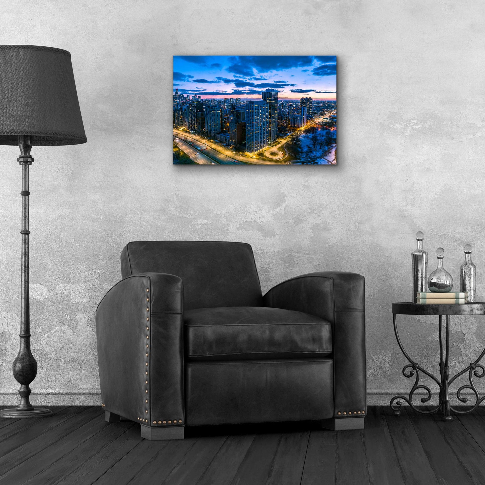 Epic Art 'Amazing Chicago Night' by Epic Portfolio, Acrylic Glass Wall Art,24x16