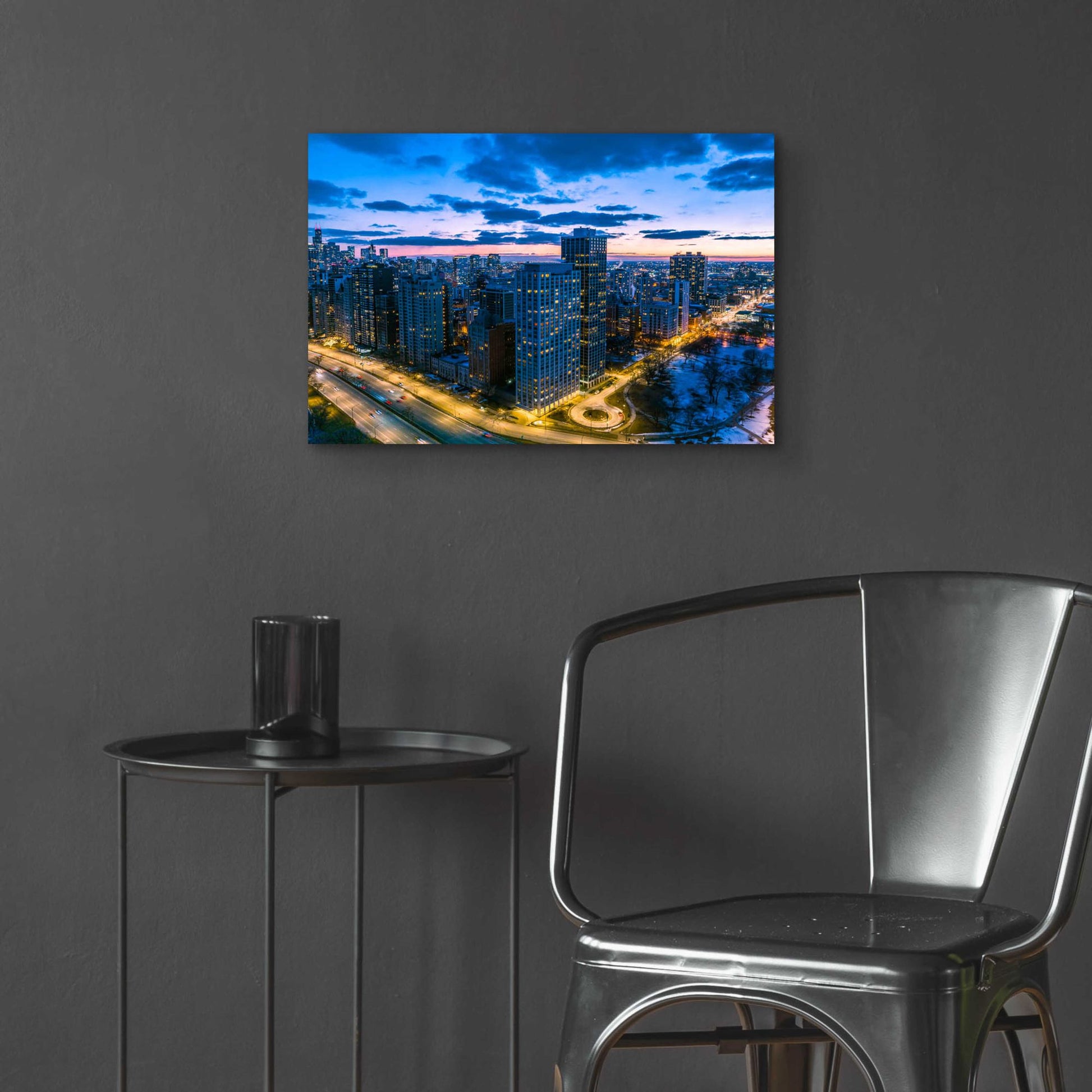 Epic Art 'Amazing Chicago Night' by Epic Portfolio, Acrylic Glass Wall Art,24x16