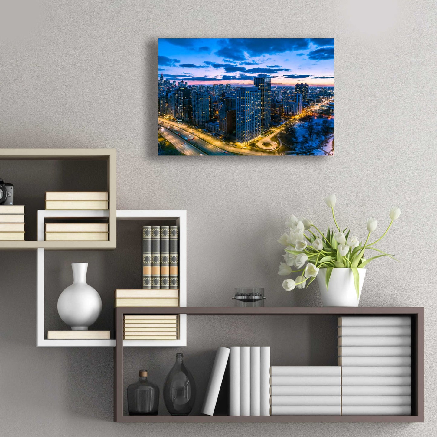 Epic Art 'Amazing Chicago Night' by Epic Portfolio, Acrylic Glass Wall Art,24x16