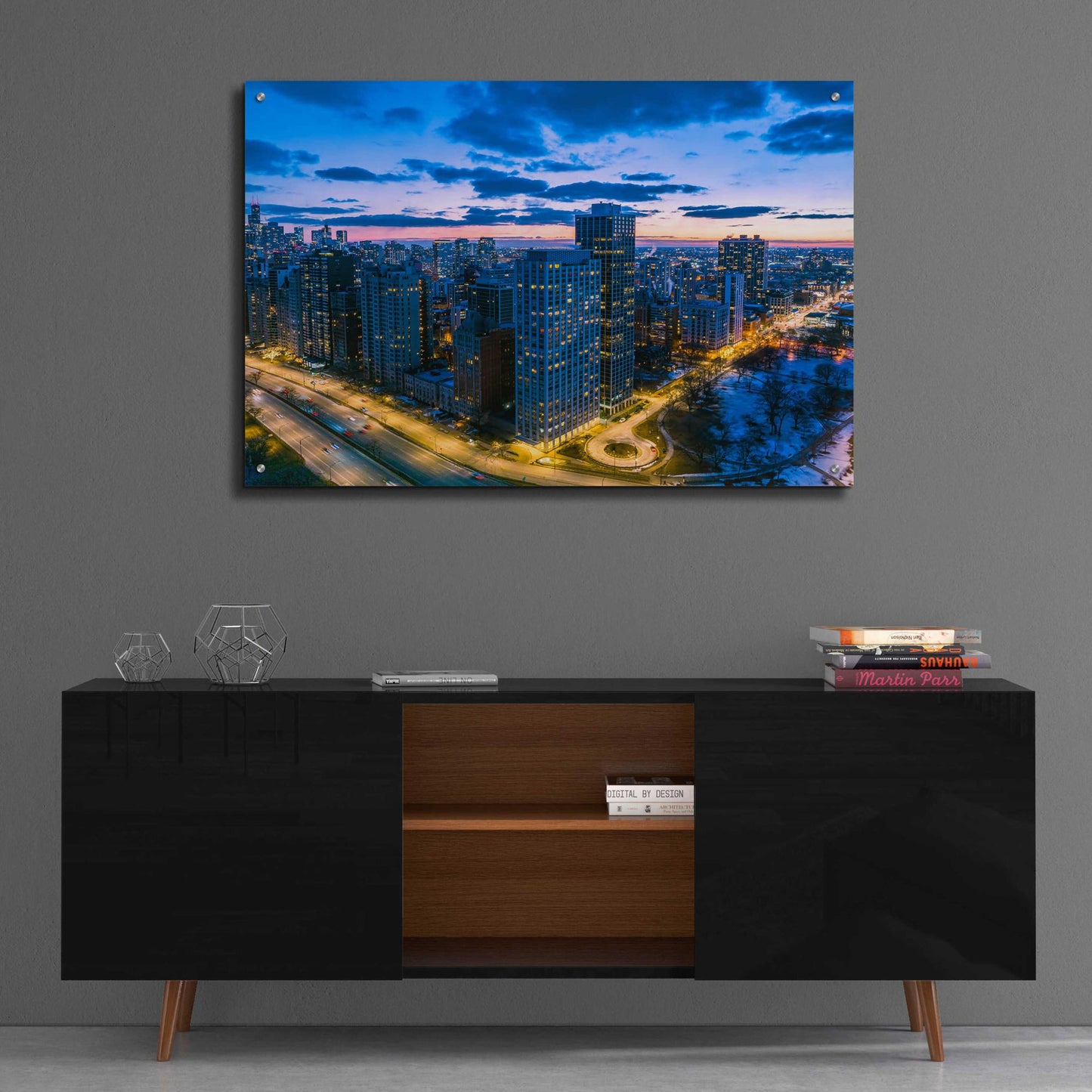 Epic Art 'Amazing Chicago Night' by Epic Portfolio, Acrylic Glass Wall Art,36x24