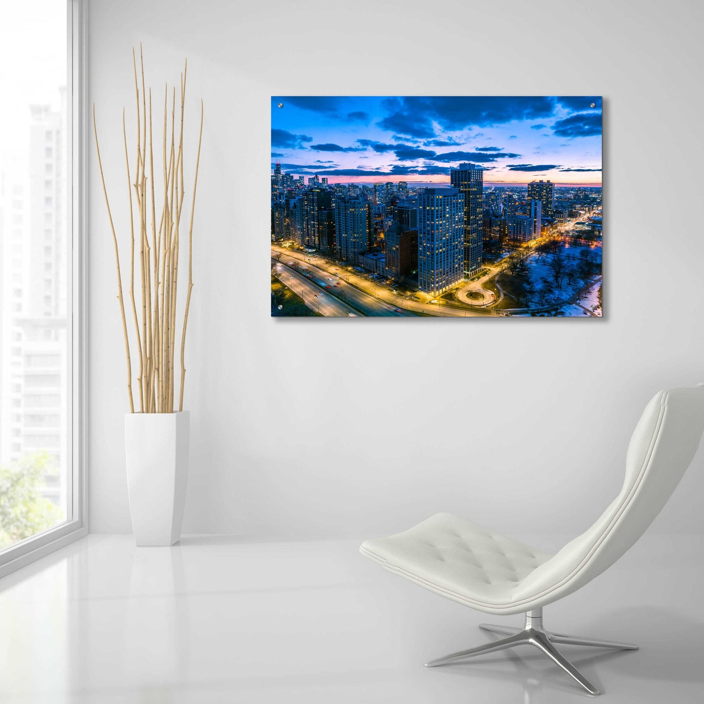 Epic Art 'Amazing Chicago Night' by Epic Portfolio, Acrylic Glass Wall Art,36x24