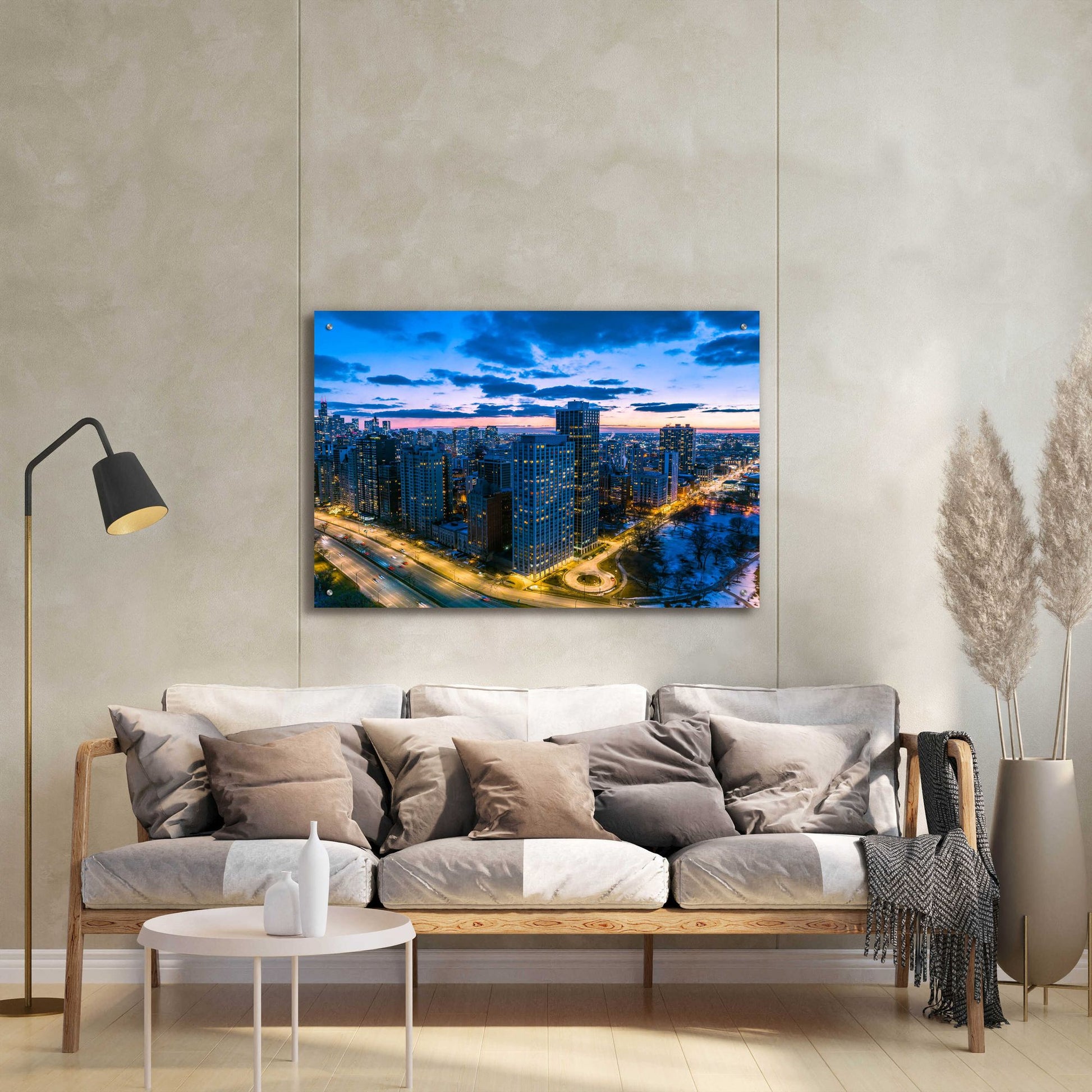 Epic Art 'Amazing Chicago Night' by Epic Portfolio, Acrylic Glass Wall Art,36x24