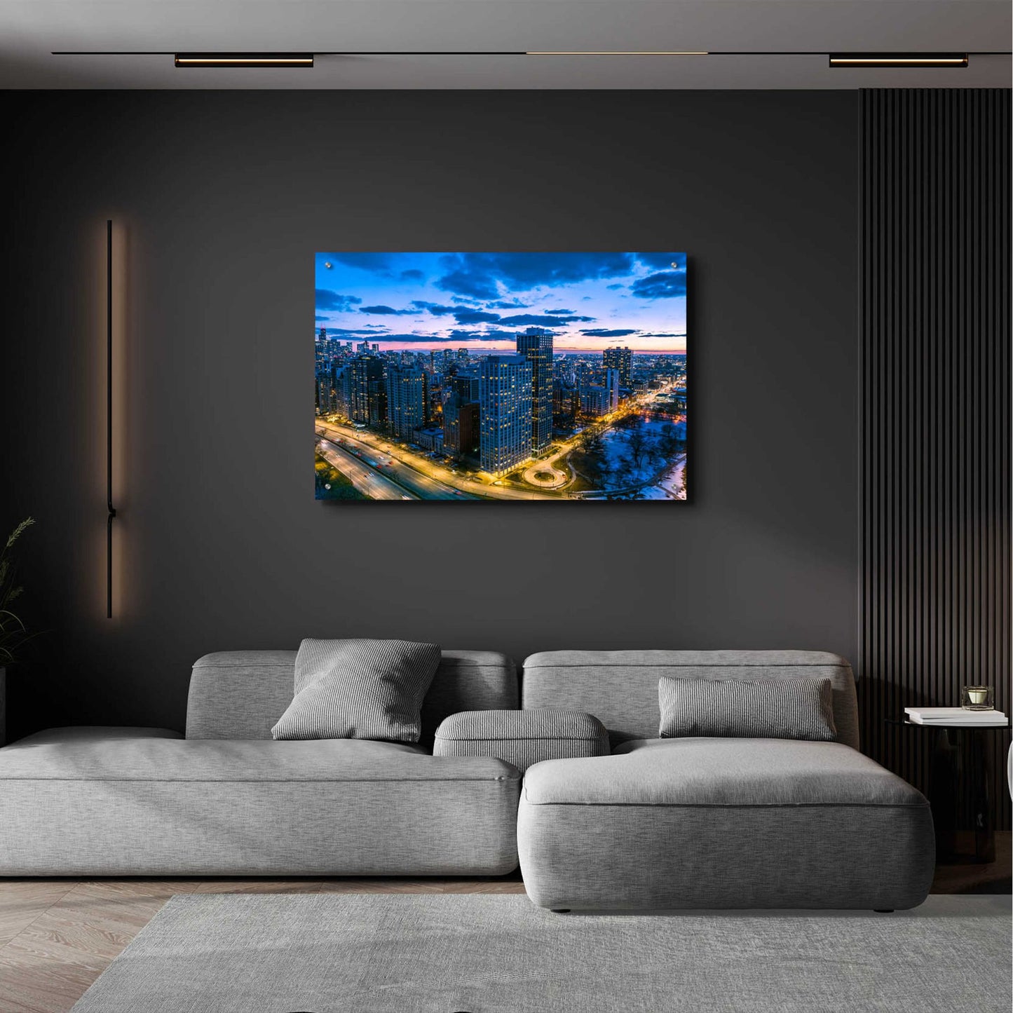 Epic Art 'Amazing Chicago Night' by Epic Portfolio, Acrylic Glass Wall Art,36x24