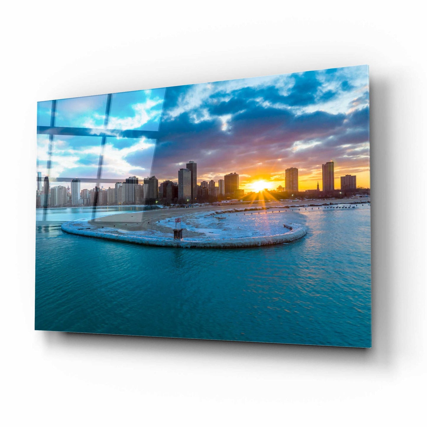 Epic Art 'Chicago from Lake Michigan' by Epic Portfolio, Acrylic Glass Wall Art,16x12