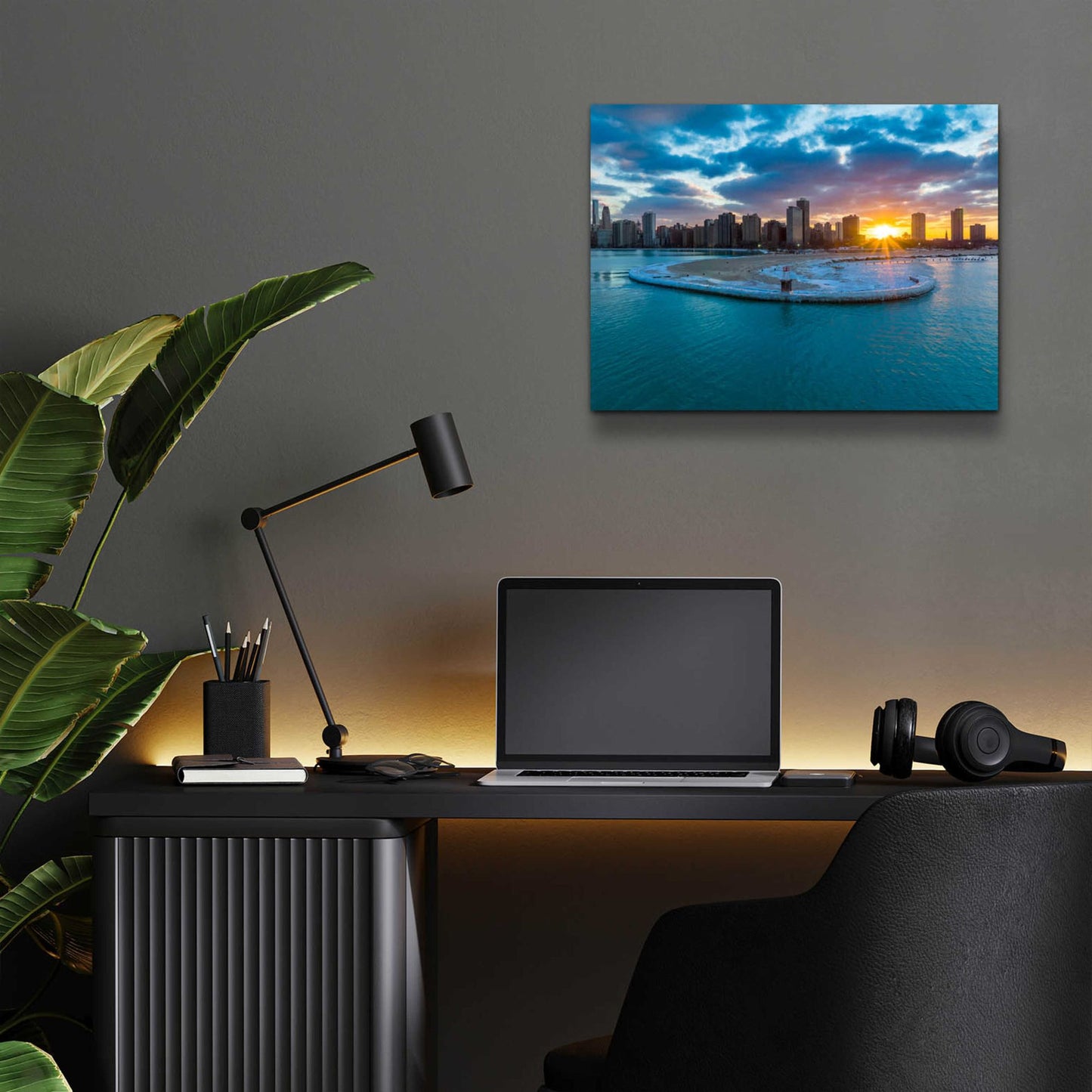 Epic Art 'Chicago from Lake Michigan' by Epic Portfolio, Acrylic Glass Wall Art,16x12