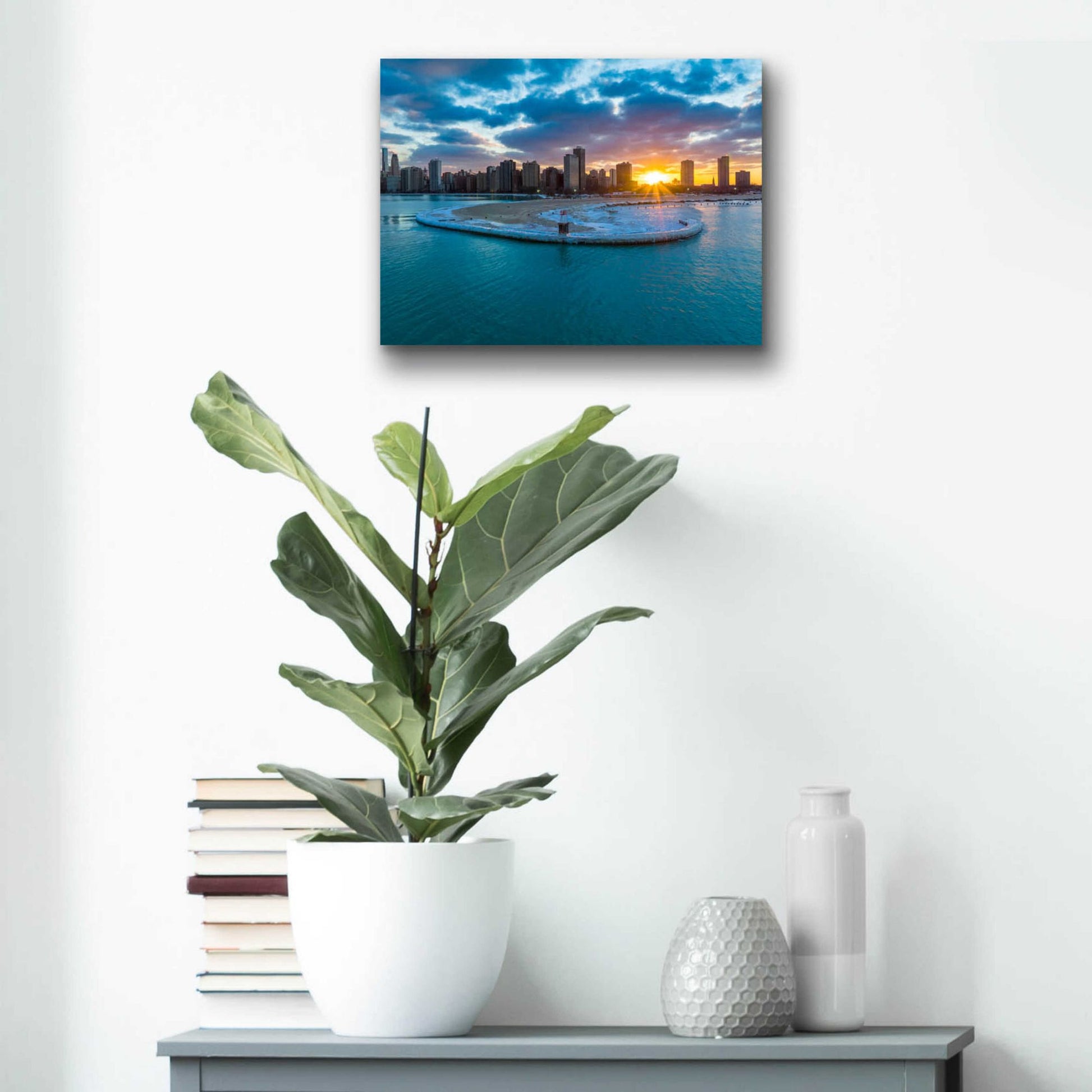 Epic Art 'Chicago from Lake Michigan' by Epic Portfolio, Acrylic Glass Wall Art,16x12