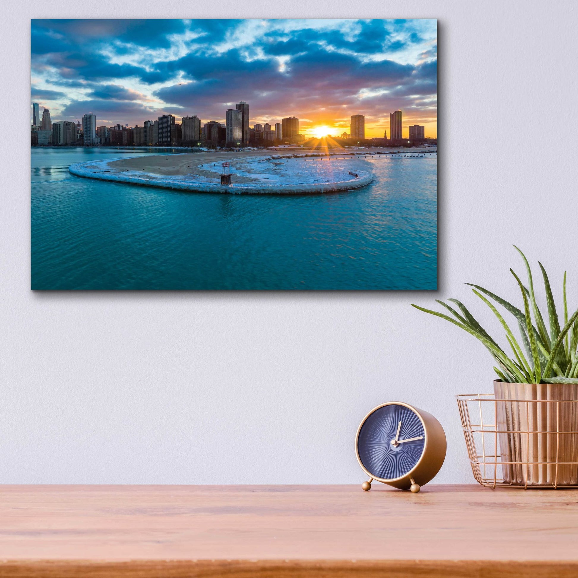 Epic Art 'Chicago from Lake Michigan' by Epic Portfolio, Acrylic Glass Wall Art,16x12