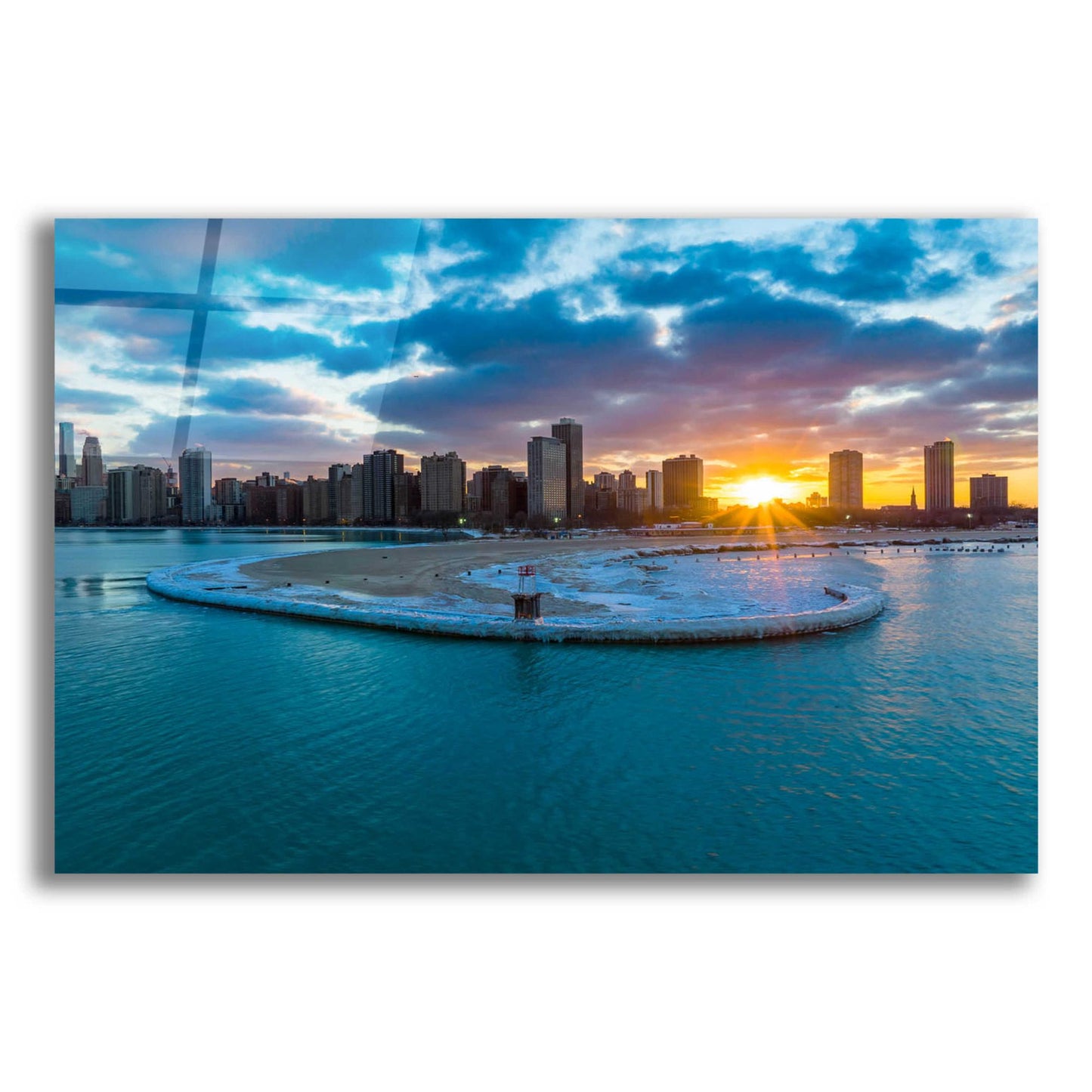 Epic Art 'Chicago from Lake Michigan' by Epic Portfolio, Acrylic Glass Wall Art,16x12