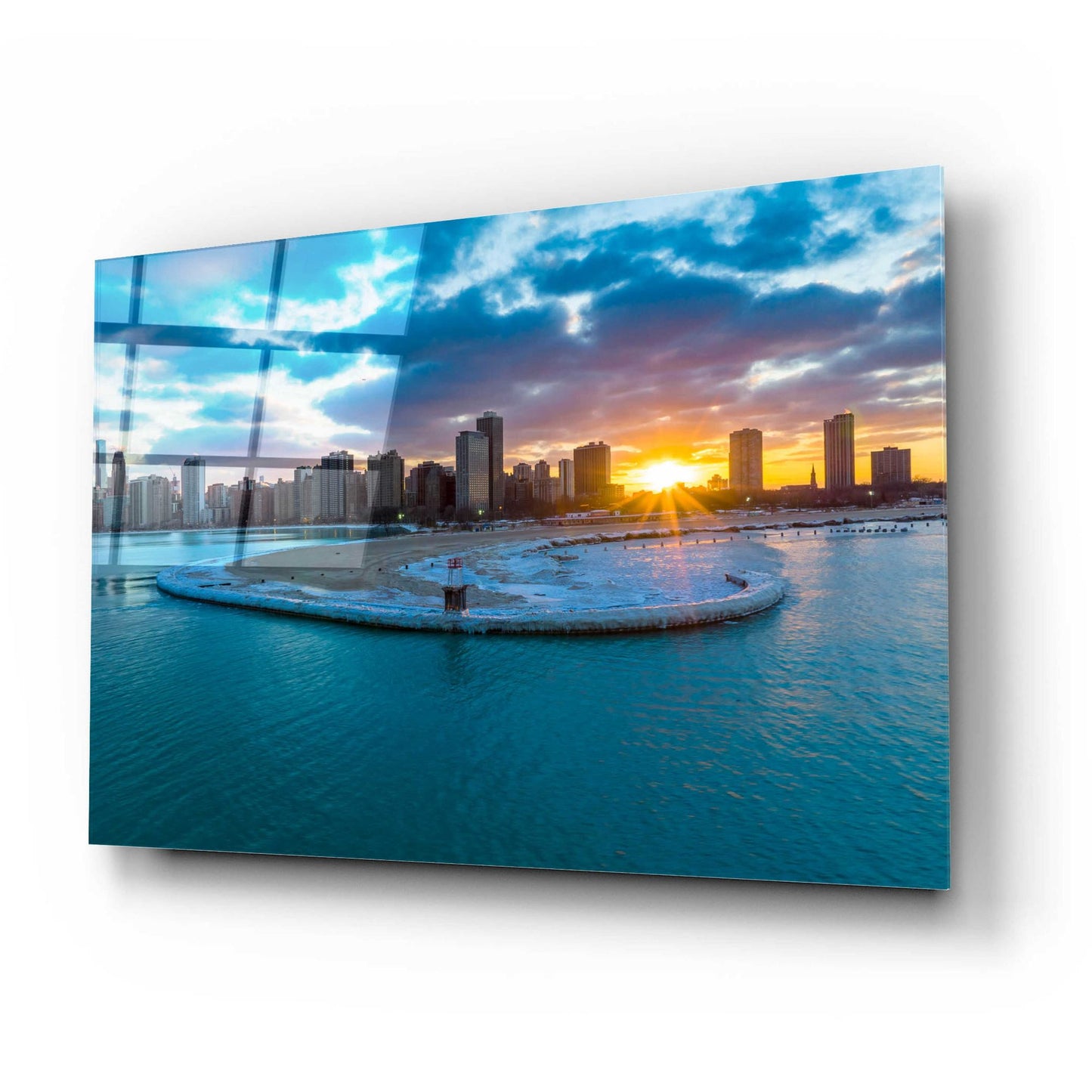 Epic Art 'Chicago from Lake Michigan' by Epic Portfolio, Acrylic Glass Wall Art,24x16