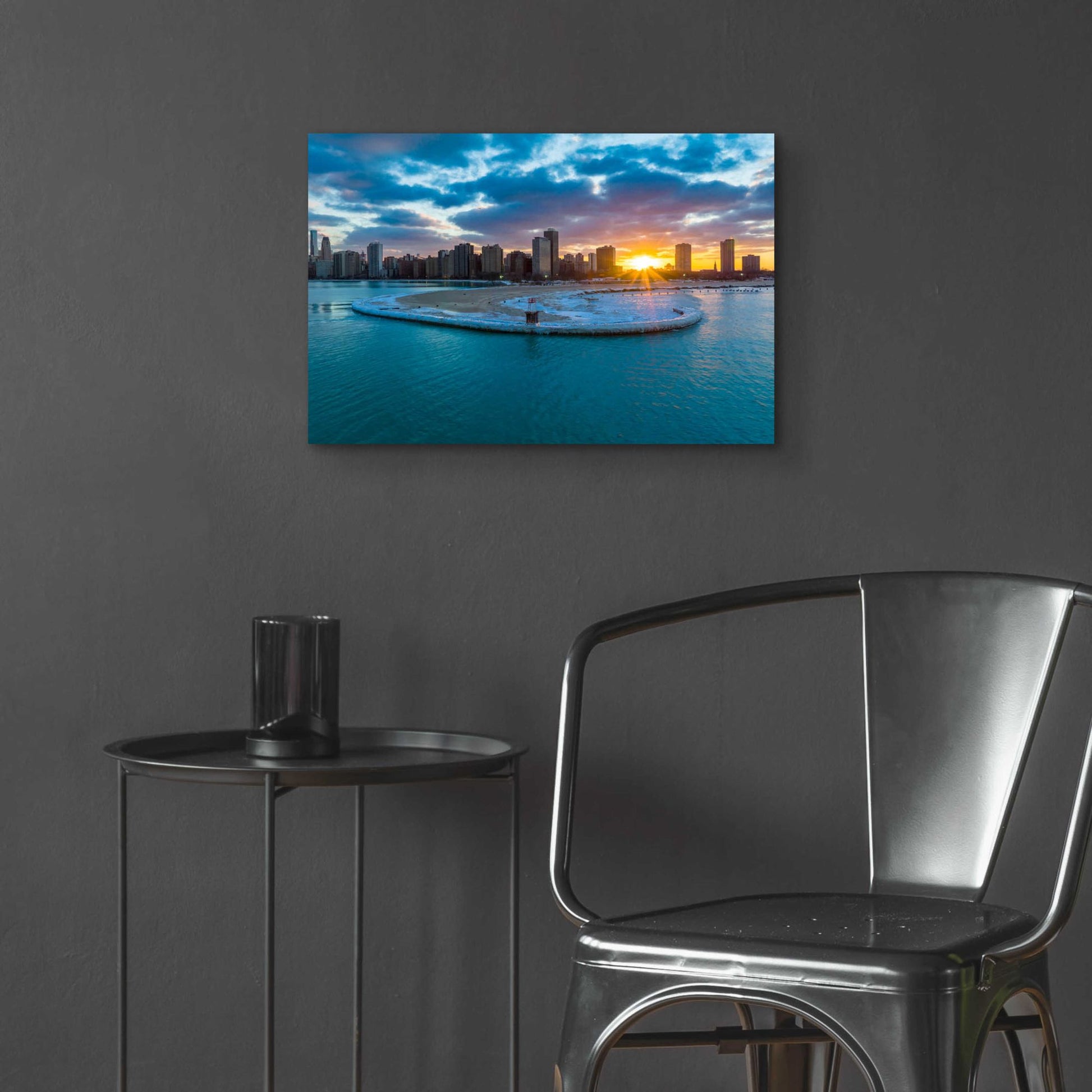 Epic Art 'Chicago from Lake Michigan' by Epic Portfolio, Acrylic Glass Wall Art,24x16