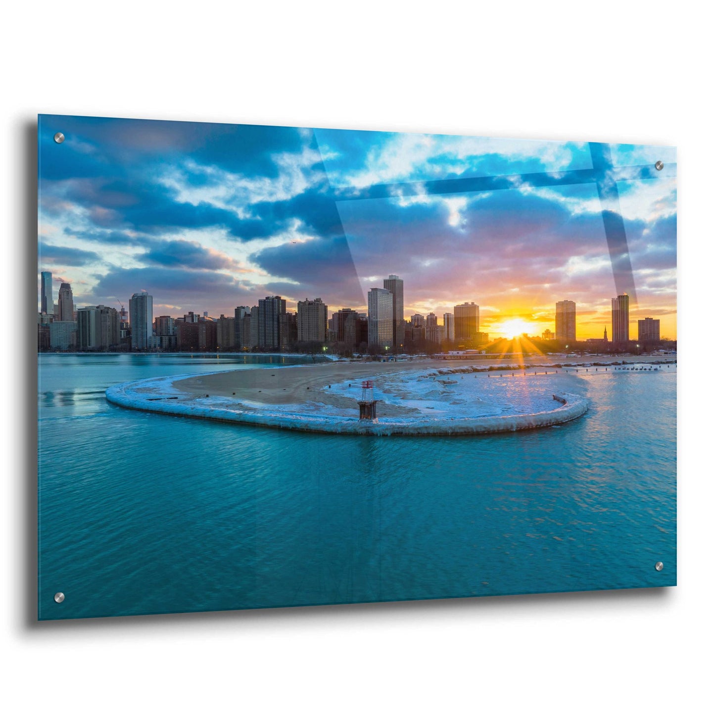 Epic Art 'Chicago from Lake Michigan' by Epic Portfolio, Acrylic Glass Wall Art,36x24