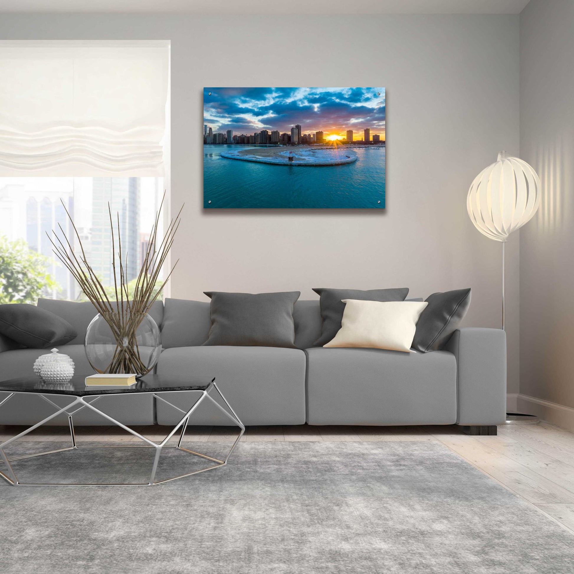 Epic Art 'Chicago from Lake Michigan' by Epic Portfolio, Acrylic Glass Wall Art,36x24