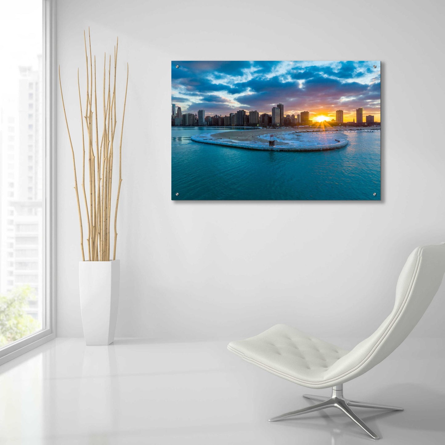 Epic Art 'Chicago from Lake Michigan' by Epic Portfolio, Acrylic Glass Wall Art,36x24