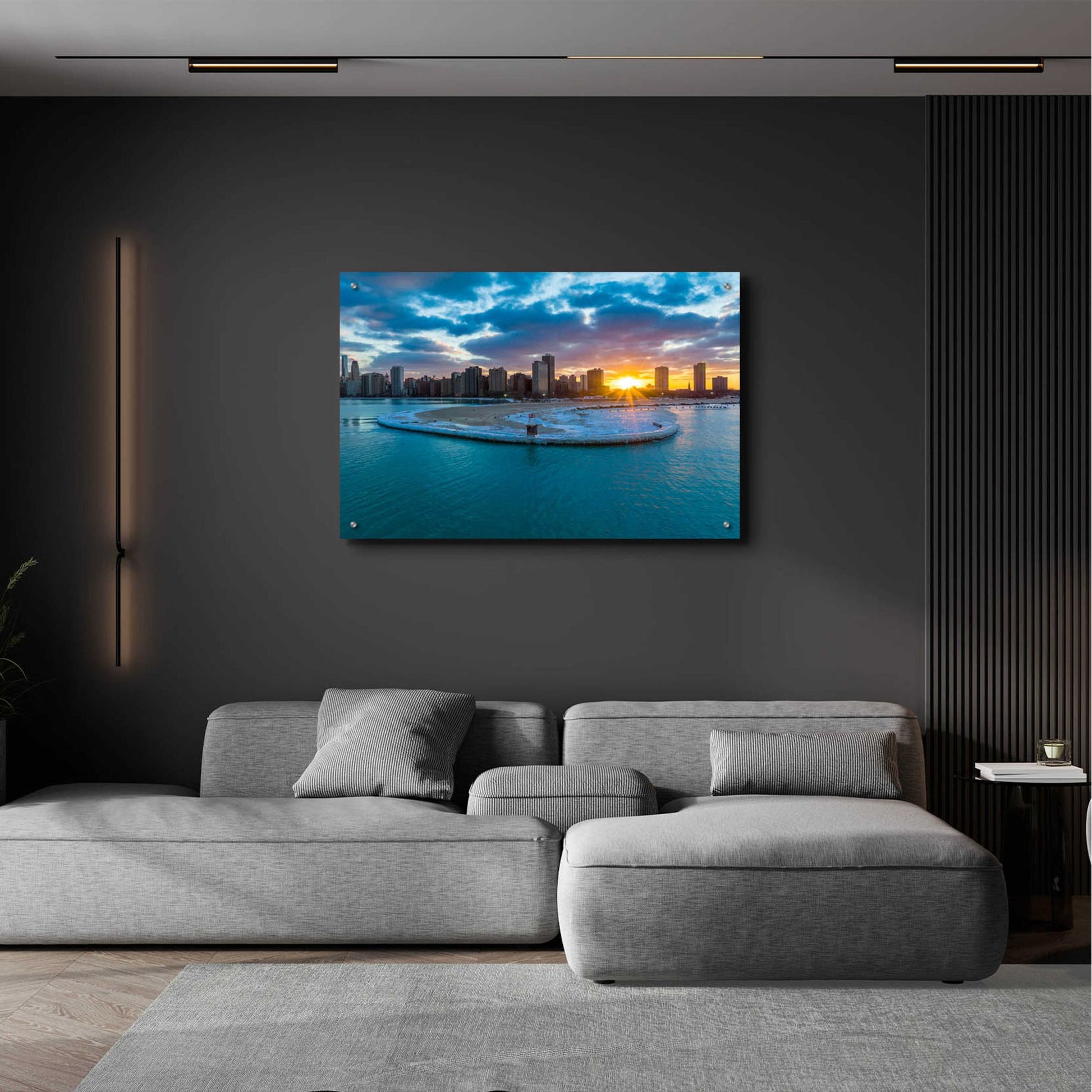 Epic Art 'Chicago from Lake Michigan' by Epic Portfolio, Acrylic Glass Wall Art,36x24