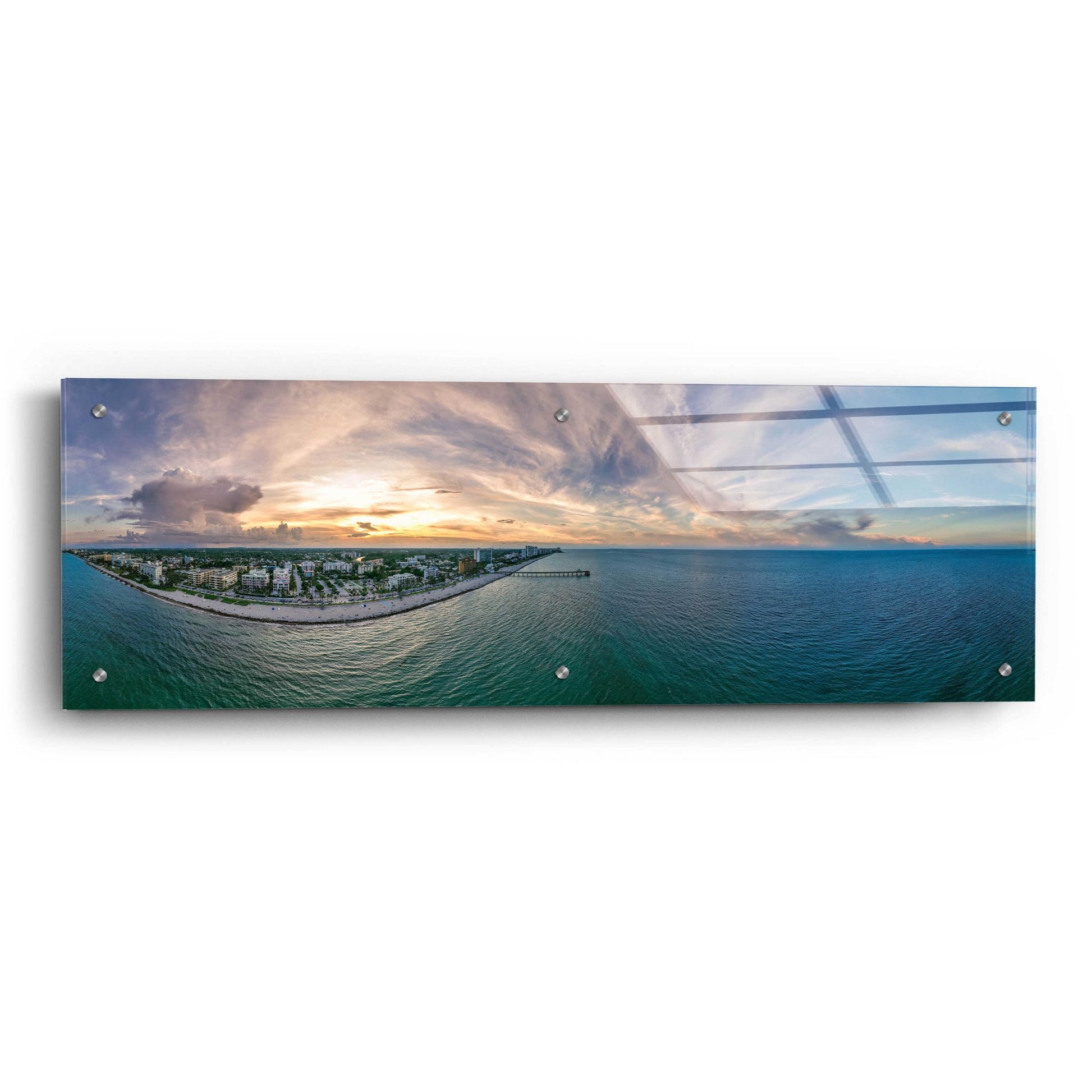 Epic Art 'Deerfield Beach, Florida' by Epic Portfolio, Acrylic Glass Wall Art,36x12