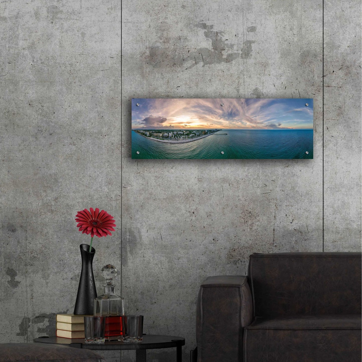 Epic Art 'Deerfield Beach, Florida' by Epic Portfolio, Acrylic Glass Wall Art,36x12