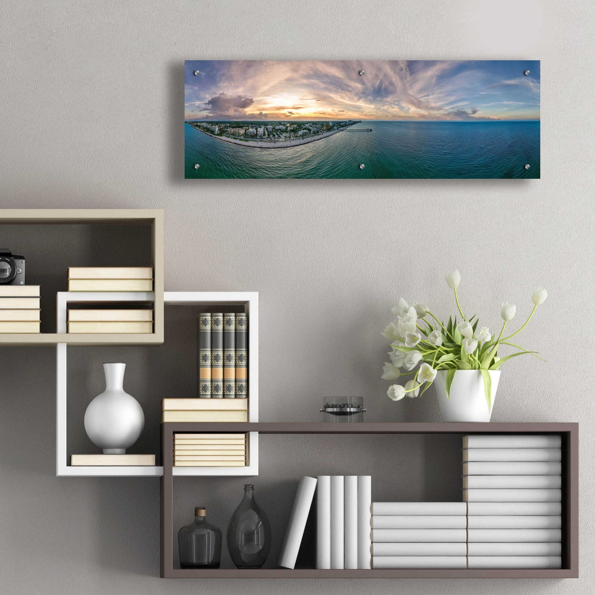 Epic Art 'Deerfield Beach, Florida' by Epic Portfolio, Acrylic Glass Wall Art,36x12