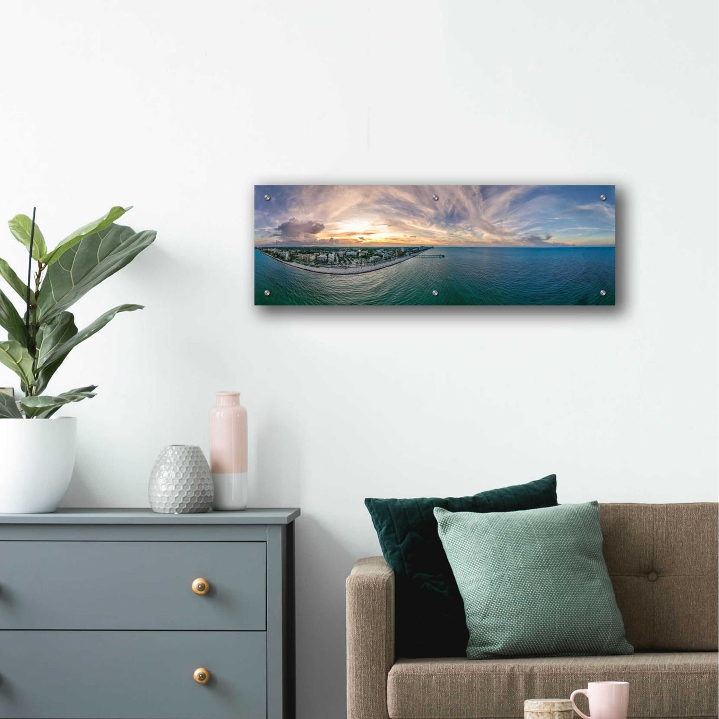 Epic Art 'Deerfield Beach, Florida' by Epic Portfolio, Acrylic Glass Wall Art,36x12